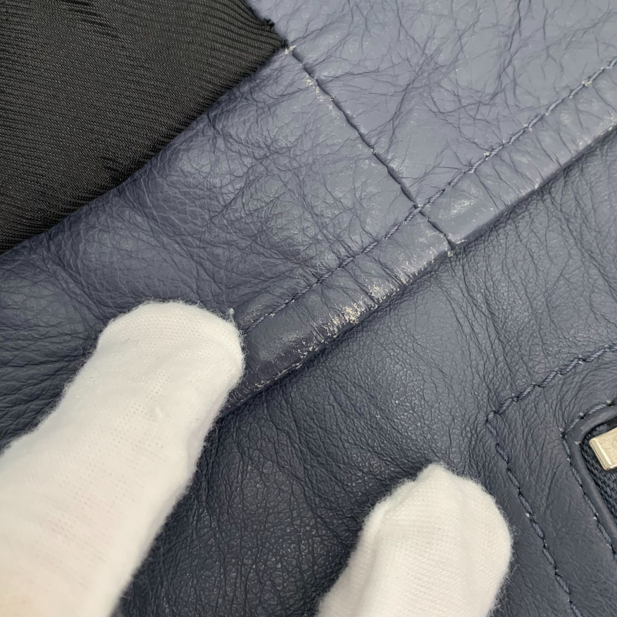 Balenciaga Balenciaga Blue Leather Moto Jacket with Zip Details Lined Size XS / US 0-2 / IT 36-38 - 8 Thumbnail