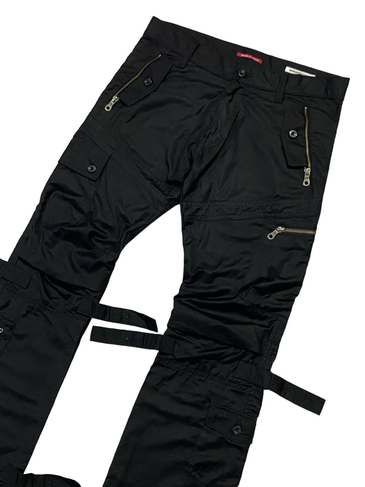 If Six Was Nine × Japanese Brand × semanticdesign Rare🔥Semantic Design Shiny MultiPocket Bondage Pants Size US 31 - 16 Thumbnail