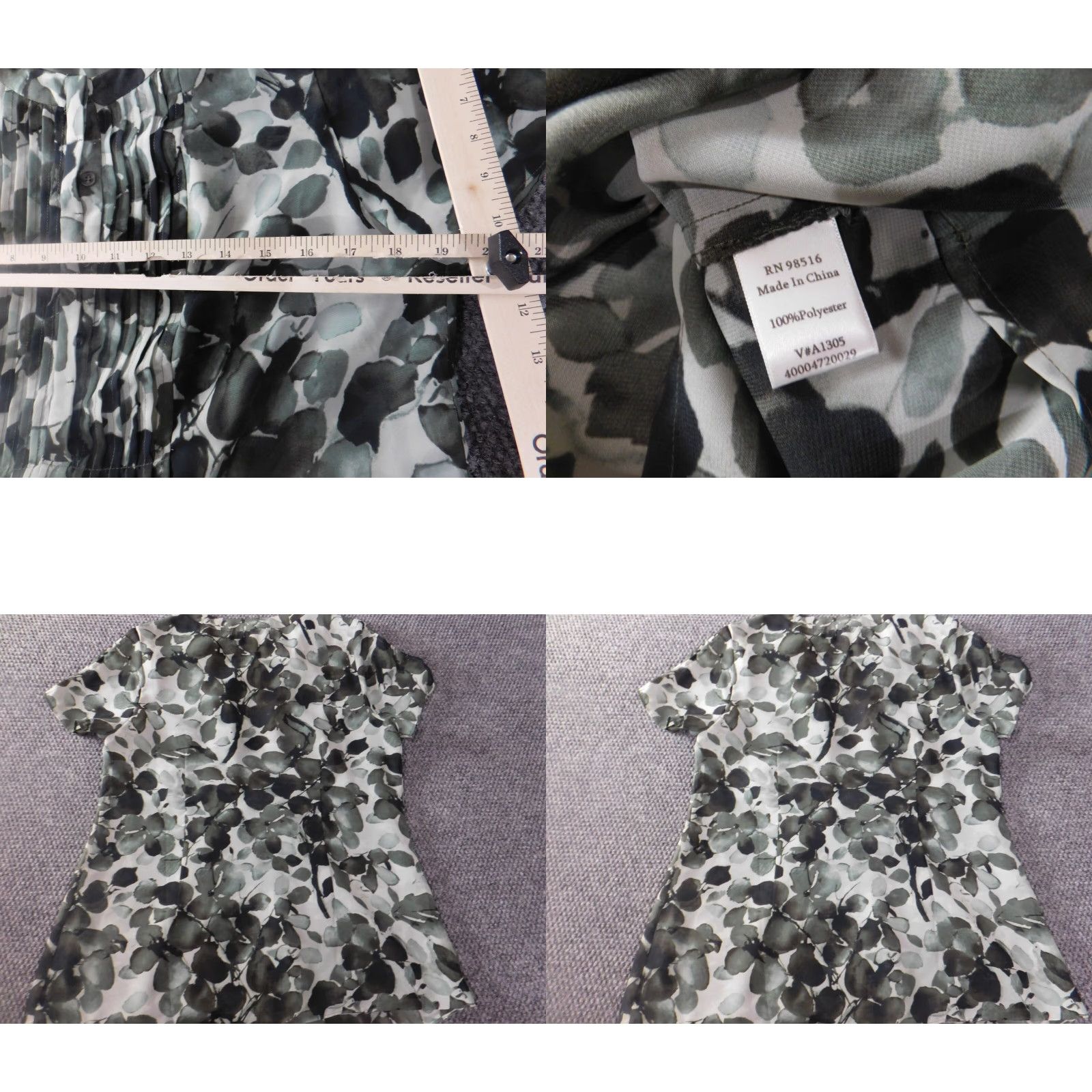 Coldwater Creek Coldwater Creek Blouse M Womens Green Floral Short Sleeve Crew Neck Pullover Casual Regular Stretch Shirts Size M / US 6-8 / IT 42-44 - 8 Thumbnail