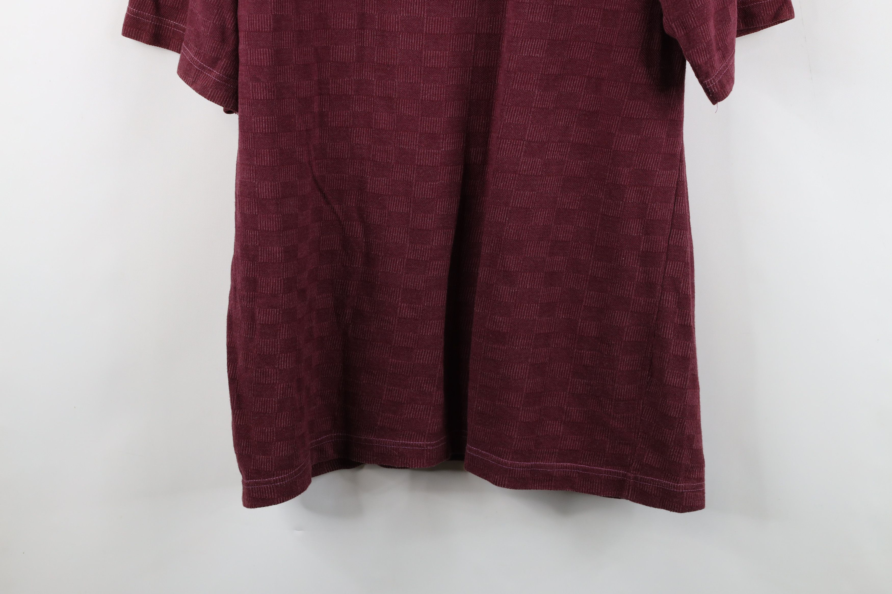 Vintage Vintage 90s Streetwear Checkered Knit Pocket T-Shirt Red Size US XL / EU 56 / 4 - 12 Thumbnail