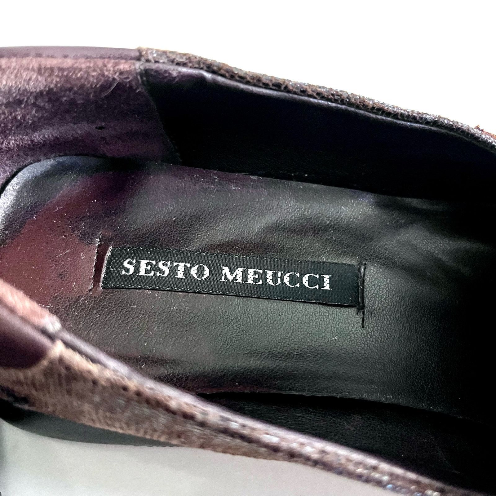 Other Sesto Meucci Women’s Brown Snakeskin Leather Loafers Size US 8.5 / IT 38.5 - 6 Thumbnail