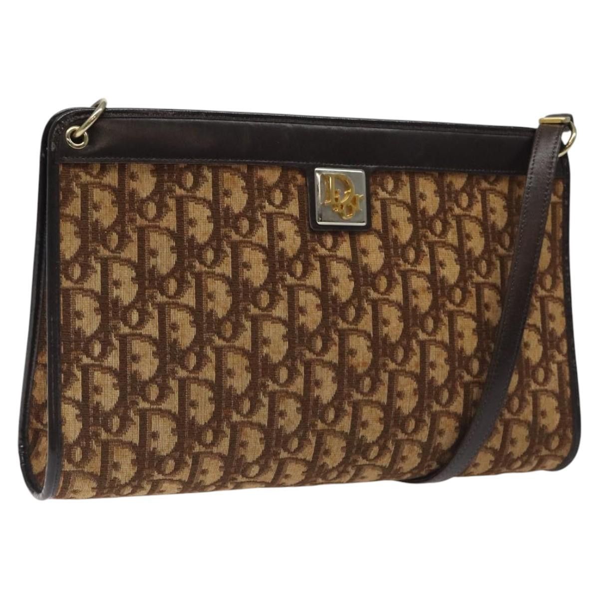 DIOR Trotter Canvas Shoulder Bag Brown