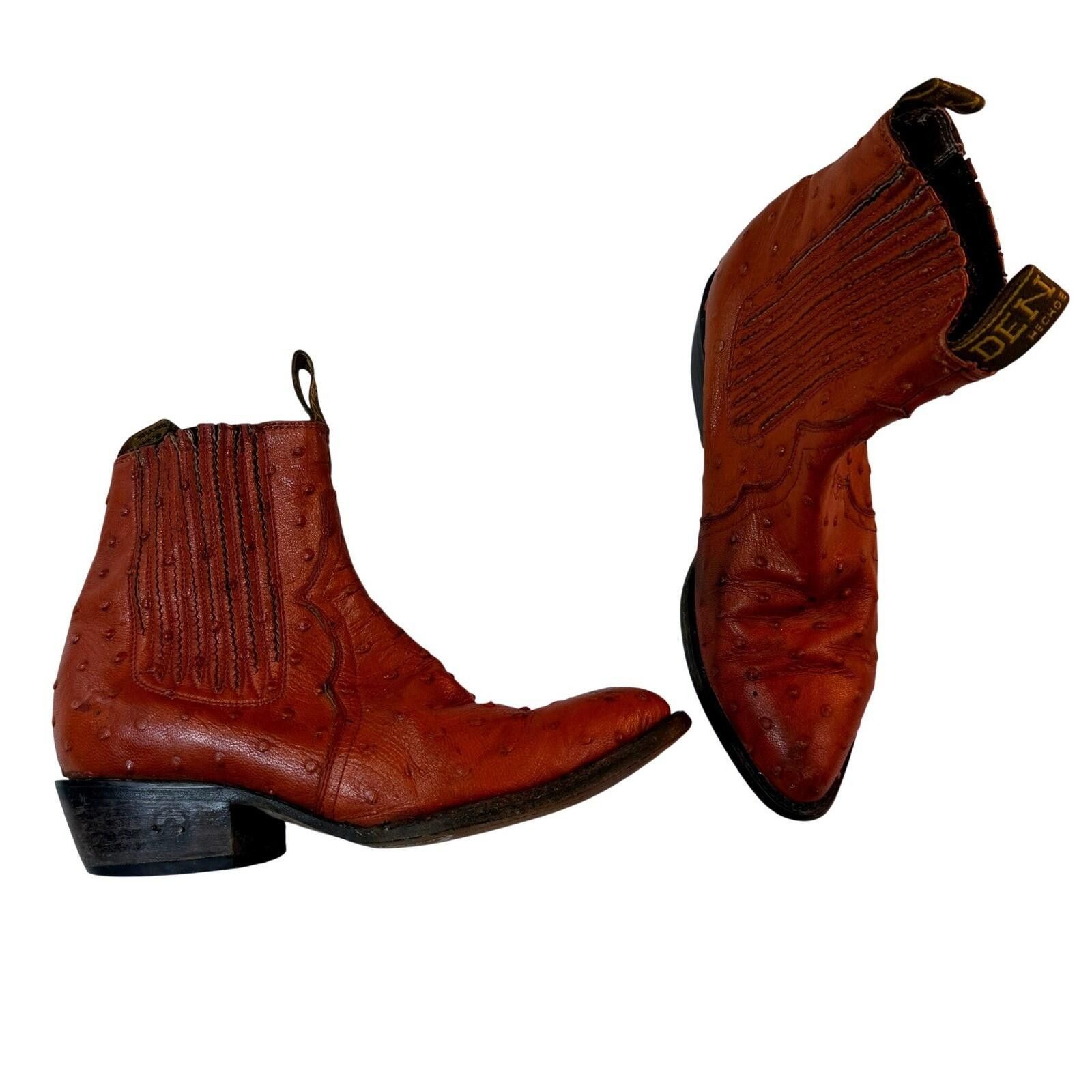 Other Vintage Denver Ostrich Boots Mens 9 Leather Western Mexico Size US 10.5 / EU 43-44 - 6 Thumbnail