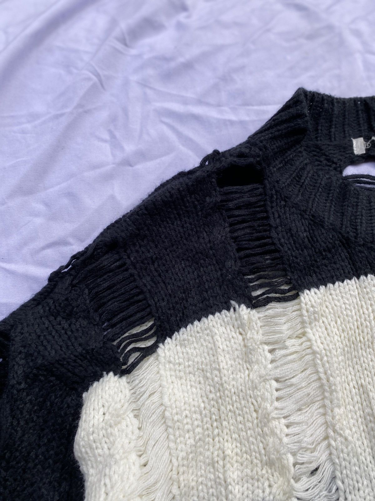 14th Addiction × Japanese Brand × KMRii “SAMPLE” Distressed Knitted Punk Sweater Size US M / EU 48-50 / 2 - 5 Thumbnail