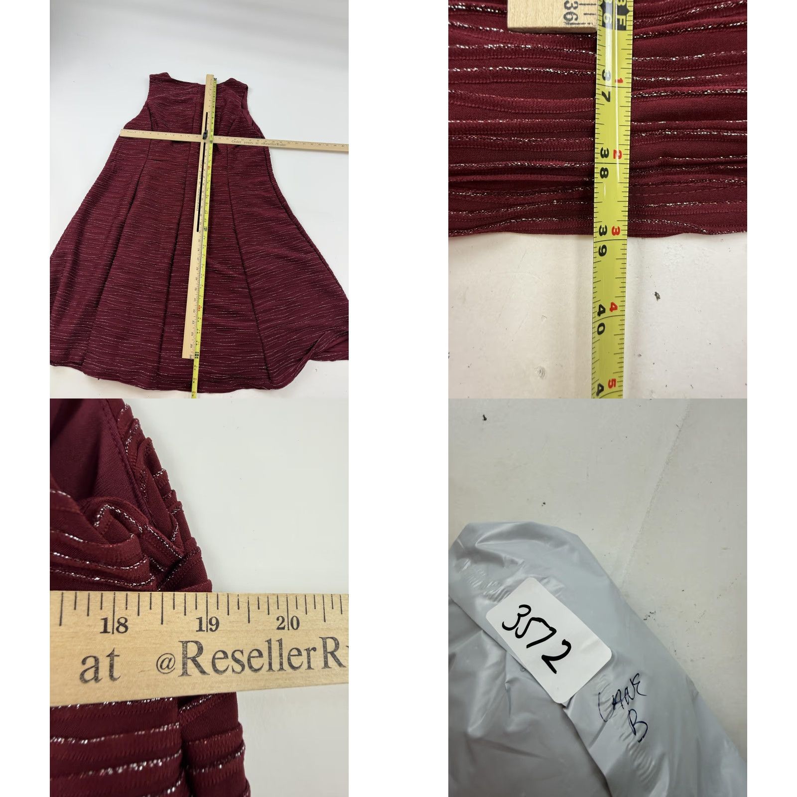 Vintage Lane Bryant Dress Womens 18/20 Red Glitter Stripe Knit Sleeveless Fit & Flare A-Line Knee-Length Party/Cocktail Size XXL / US 16-18 / IT 52-54 - 8 Thumbnail