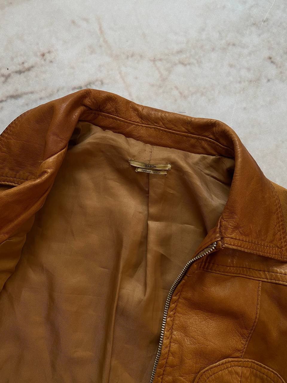 Genuine Leather × Vintage Vintage Sasch Racer Leather Jacket Italy Size M / US 6-8 / IT 42-44 - 5 Thumbnail