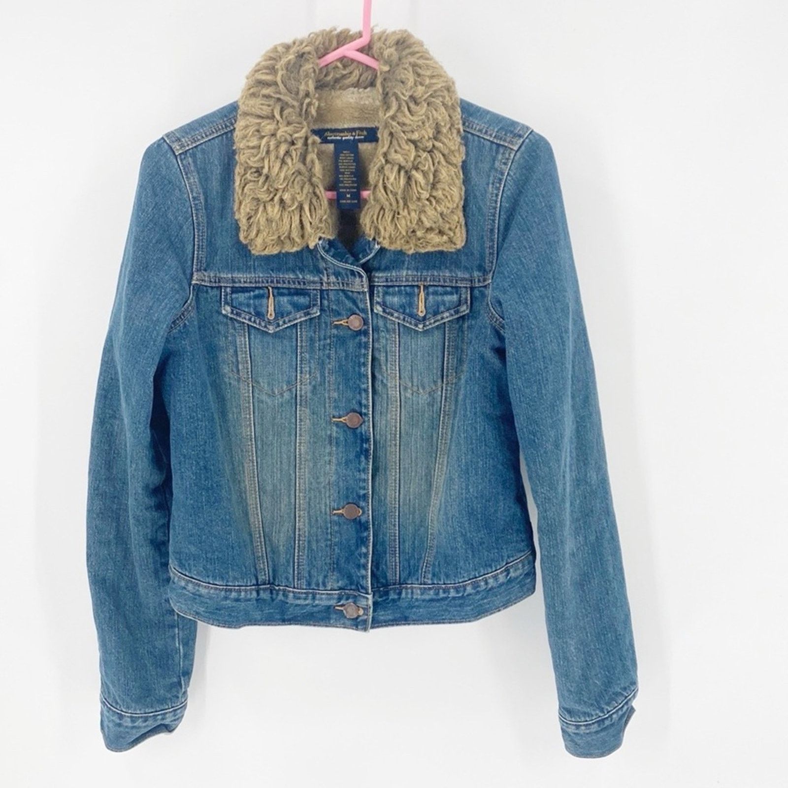 Abercrombie & Fitch Abercrombie & Fitch denim faux fur collar lined Y2K jacket Size M / US 6-8 / IT 42-44 - 1 Thumbnail