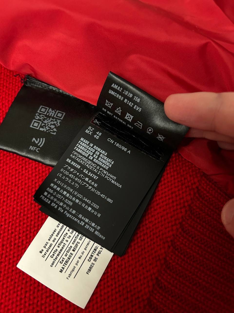 Prada Legendary Prada Milano Quilted Wool Knit Zip Red Jacket Size US M / EU 48-50 / 2 - 11 Thumbnail