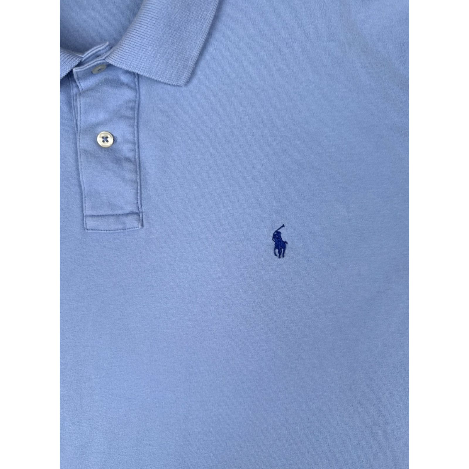 Ralph Lauren VINTAGE Ralph Lauren Polo Shirt Adult XL Blue 100% Cotton Short Sleeve Men's Polo Shirt, Regular Fit, Button Embroidered Logo, 44 Chest, 28 in Size US XL / EU 56 / 4 - 6 Thumbnail