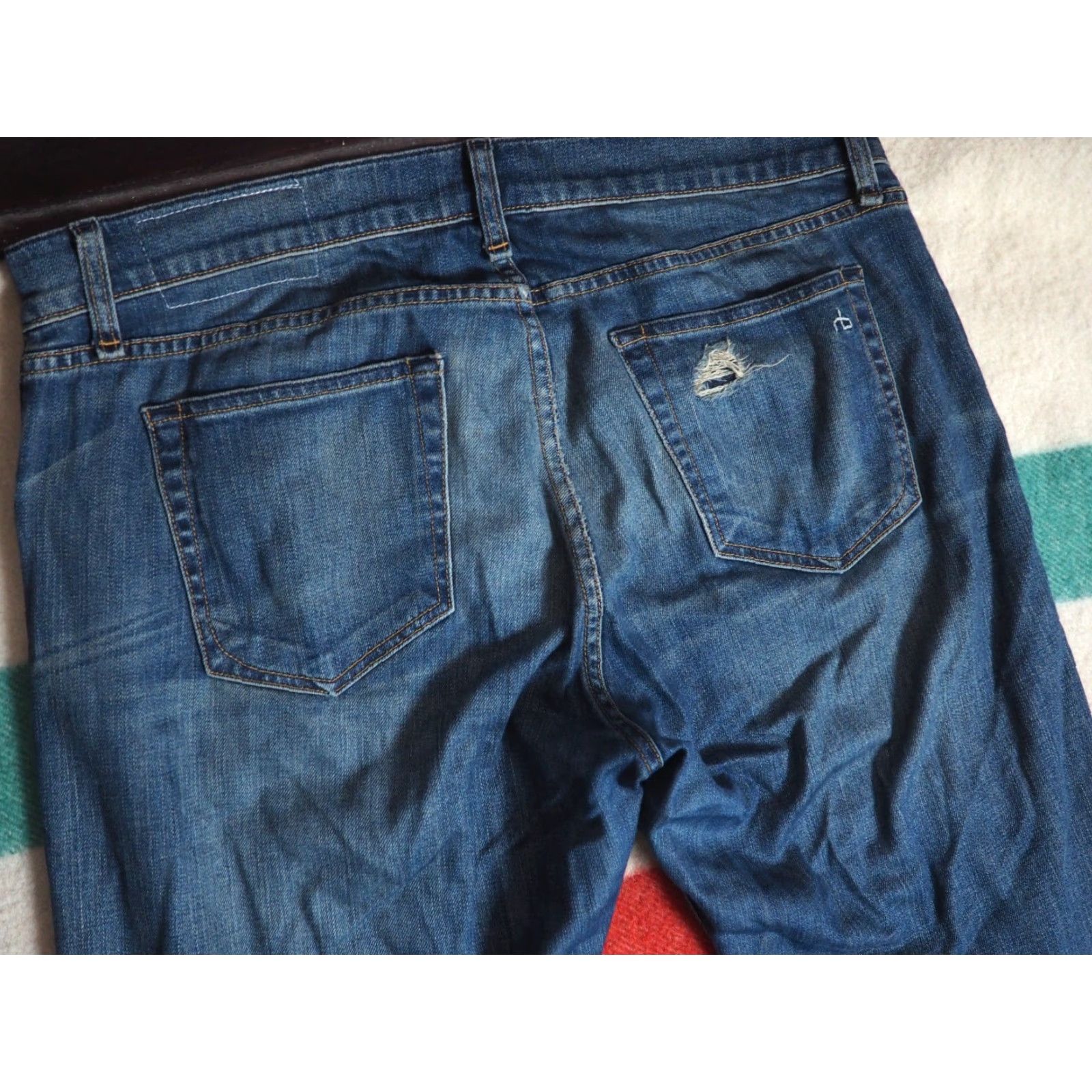 Rag & Bone Rag + Bone Slim Jeans Pants Denim 36x33 Button Fly USA Made 36 Regular Blue Slim Jeans Mens Size US 36 / EU 52 - 3 Thumbnail