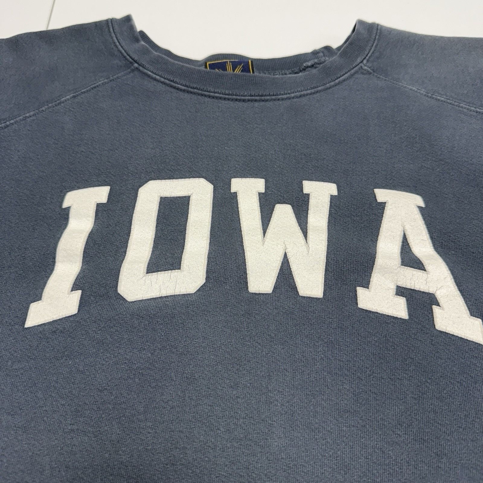Vintage Vintage 90s Iowa Sweatshirt Mens Large Faded Blue Crew Neck Size US L / EU 52-54 / 3 - 5 Thumbnail