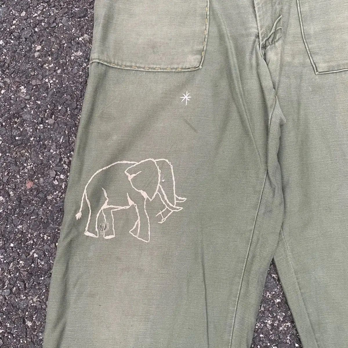 Army Of Me VINTAGE ARMY 29x32 CUSTOM EMBROIDERY TROUSERS FATIGUE FADED Size US 29 - 4 Thumbnail