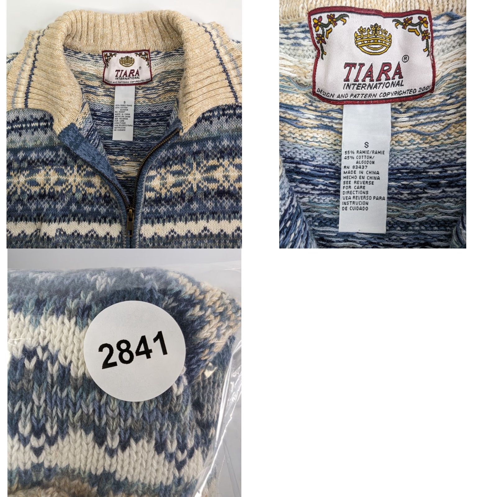 Vintage VTG Tiara International Full Zip Cardigan Sweater Jacket Fair Isle Size Small Size S / US 4 / IT 40 - 8 Thumbnail