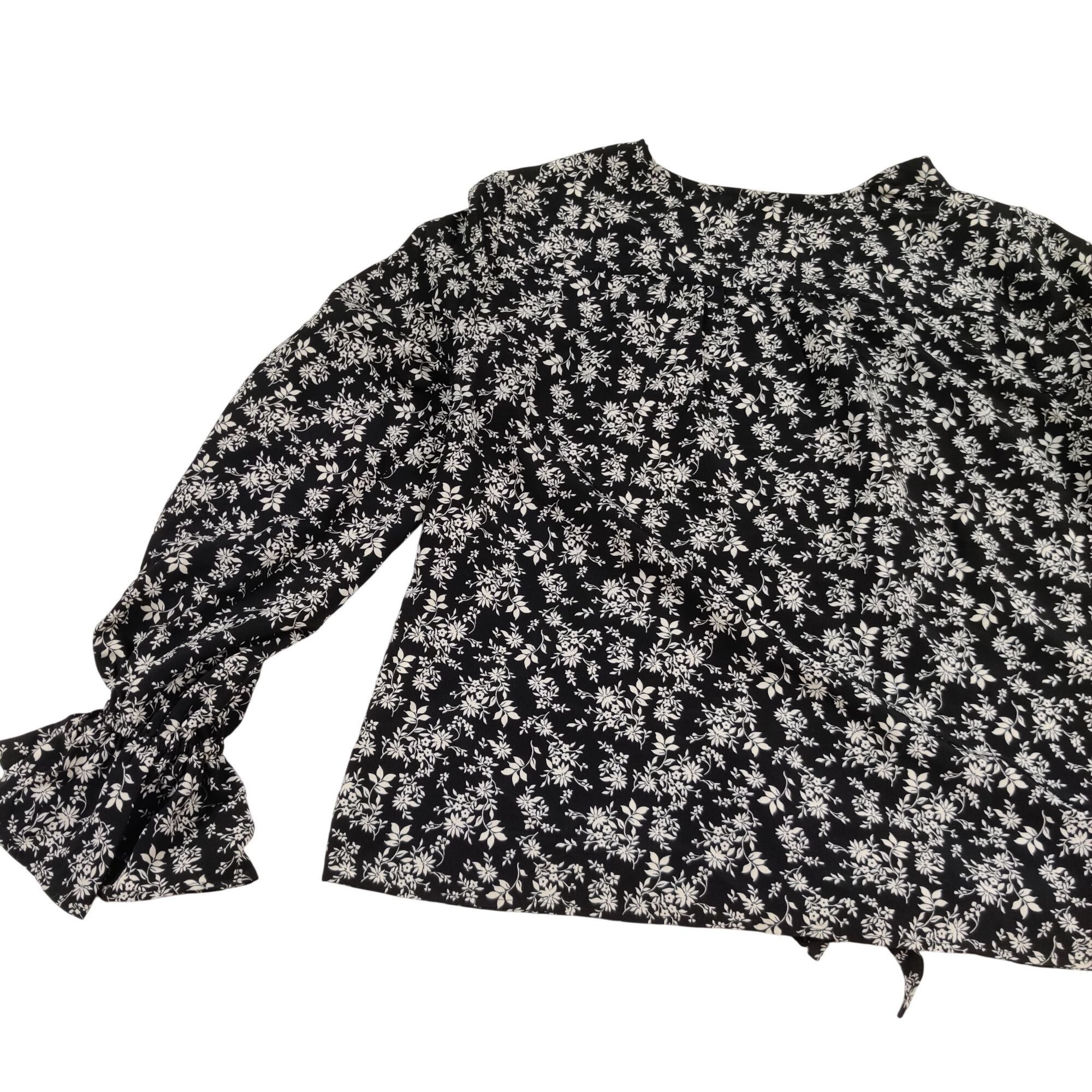 Other Sandy & Sid Floral Fairy Grunge Top M Black Button Up Whimsy Size M / US 6-8 / IT 42-44 - 7 Thumbnail