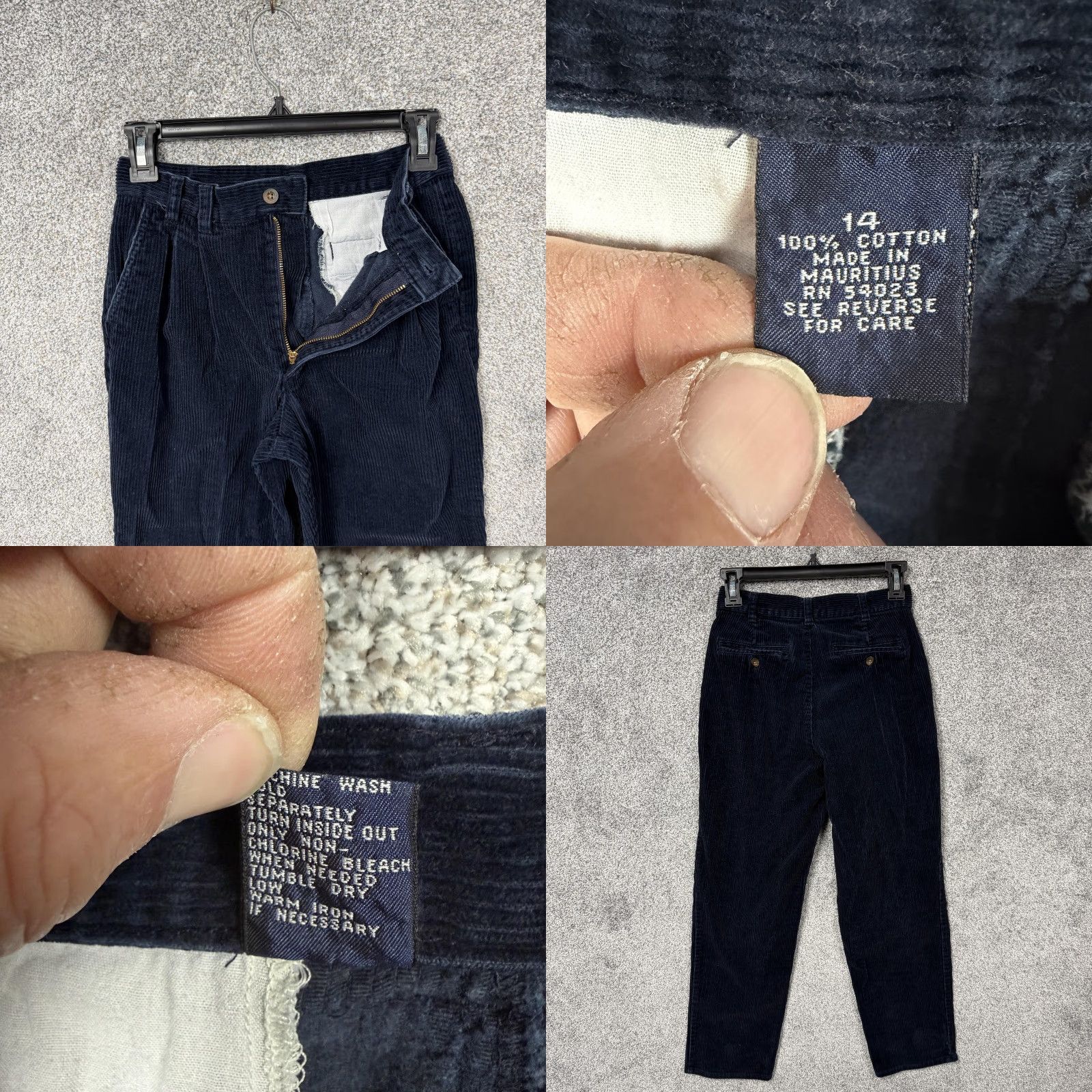 Lands' End VINTAGE Talbots Corduroy Pants 14 Blue Pleated Pockets 26 Inseam 25 Waist Women Dress Pants Cotton Dark Academia Size 36" / US 14 / IT 50 - 8 Thumbnail
