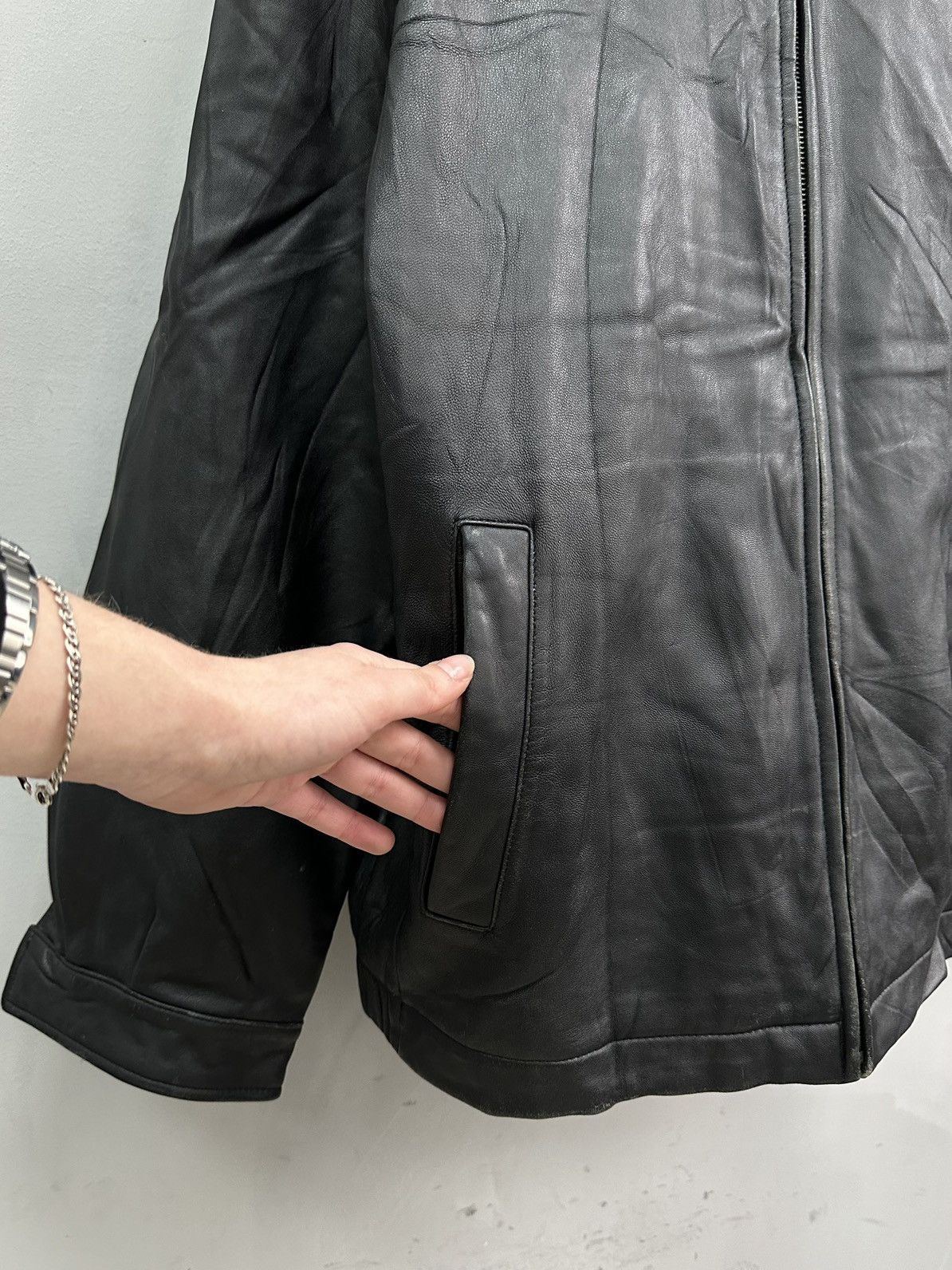 Savile Row Vintage Leather Jacket Cropped Rick Owens Style Diesel Rare Size US XL / EU 56 / 4 - 4 Thumbnail