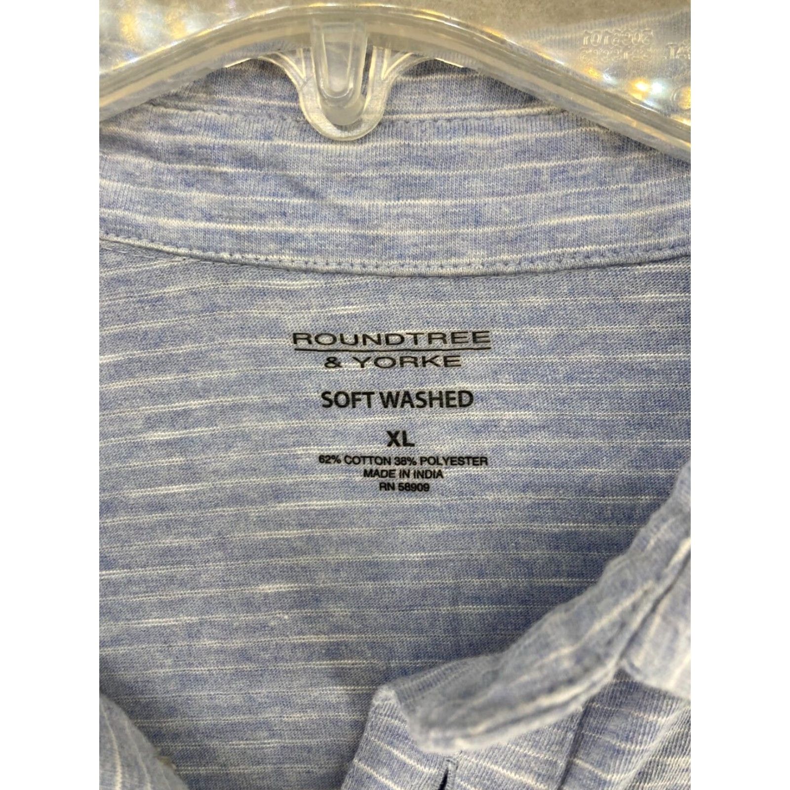 Roundtree & Yorke Roundtree & Yorke Polo Shirt Mens XL Blue Striped Polo Size US XL / EU 56 / 4 - 4 Thumbnail