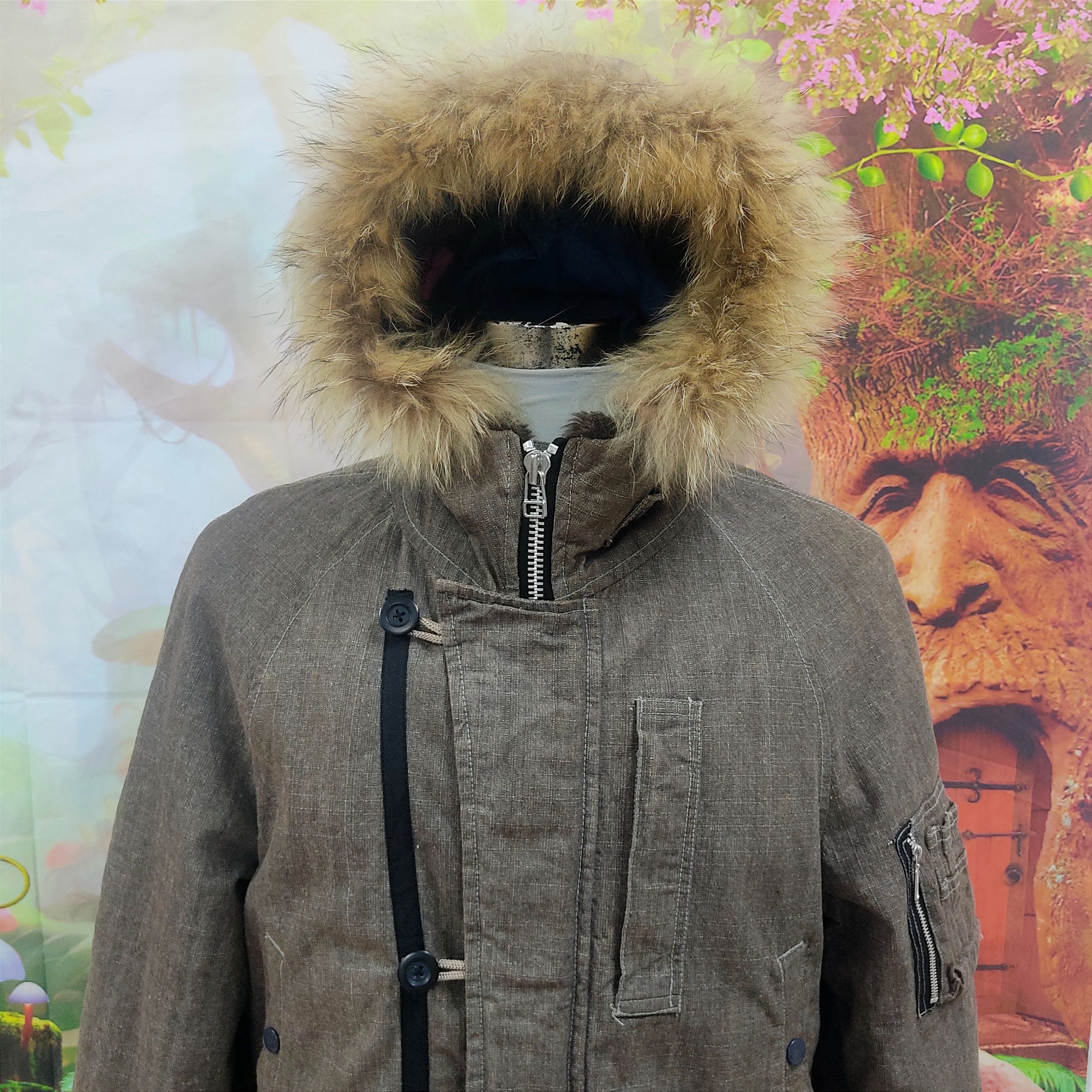Beauty Beast × Japanese Brand × Takeo Kikuchi TAKEO KIKUCHI Surplus Racoon Fur Hooded Jacket Size US L / EU 52-54 / 3 - 2 Thumbnail