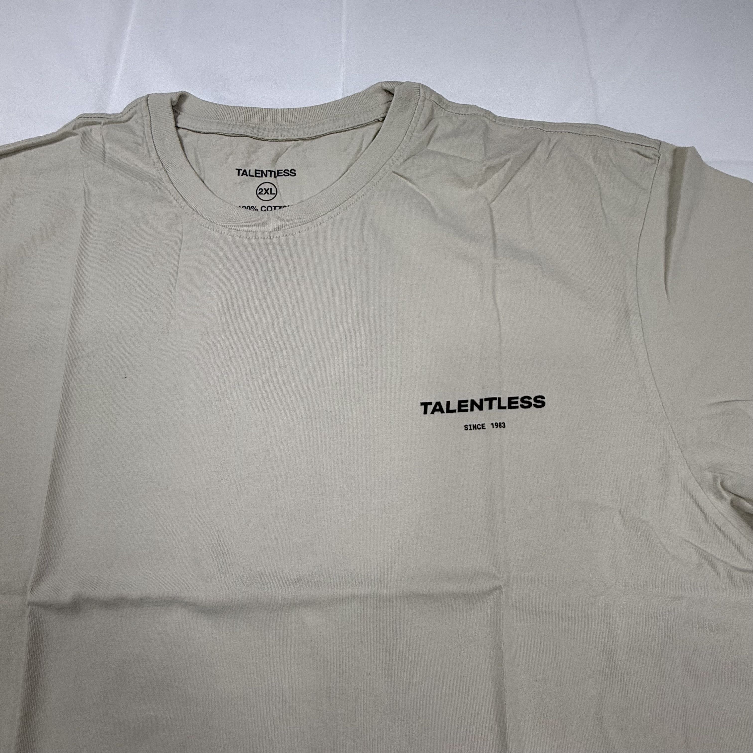 Talentless Talentless Mens 2XL Tan Beige Logo T-Shirt Made in USA Size US XXL / EU 58 / 5 - 3 Thumbnail