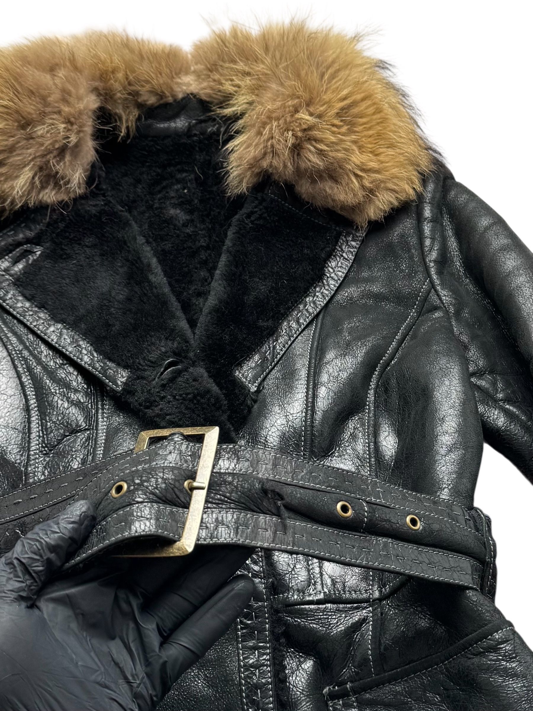 Vintage 90's Real Sheepskin Coat(V258) Size M / US 6-8 / IT 42-44 - 4 Thumbnail