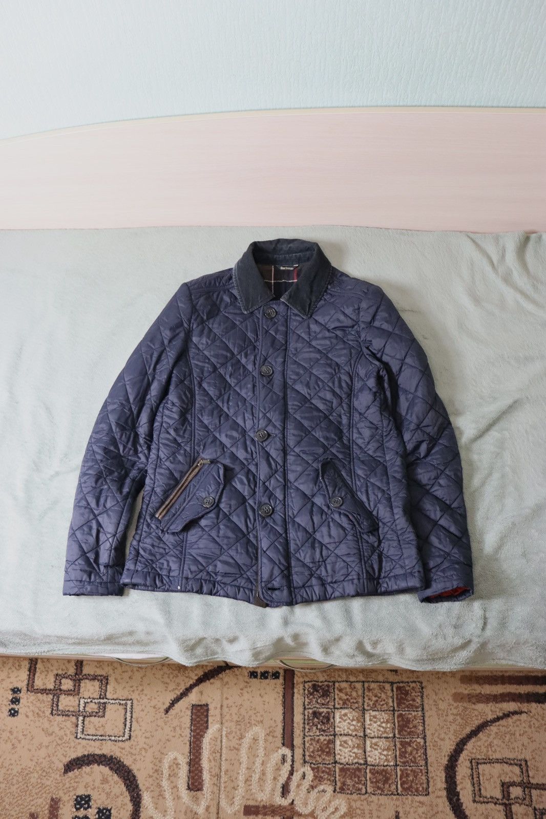 Barbour Barbour Classic Tartan Quilted Jacket Men’s M Navy Corduroy Size US M / EU 48-50 / 2 - 3 Thumbnail