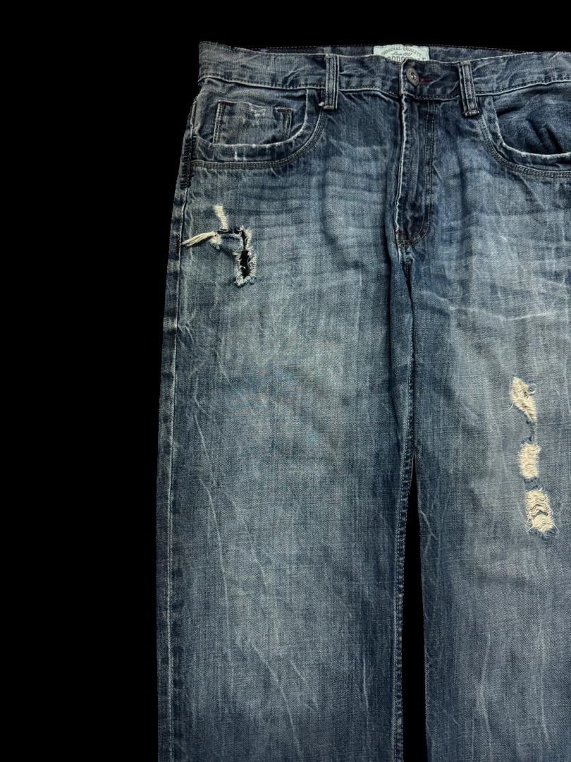 Japanese Brand Insane Aeropostale Mudwash Distressed Ripped Straight Leg Size US 33 - 5 Thumbnail