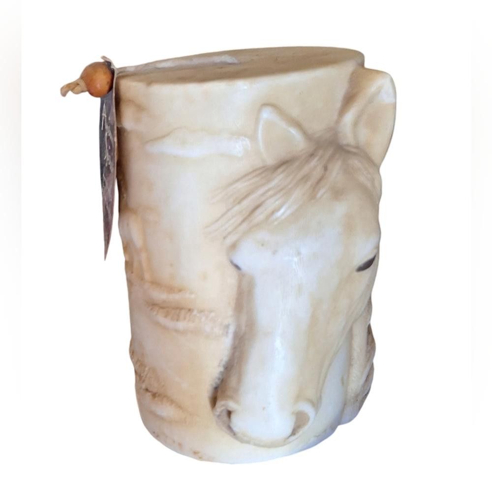 Designer Beautiful "Animal Spirits" Decorative 3D Horse Pillar Candle Size ONE SIZE - 2 Thumbnail