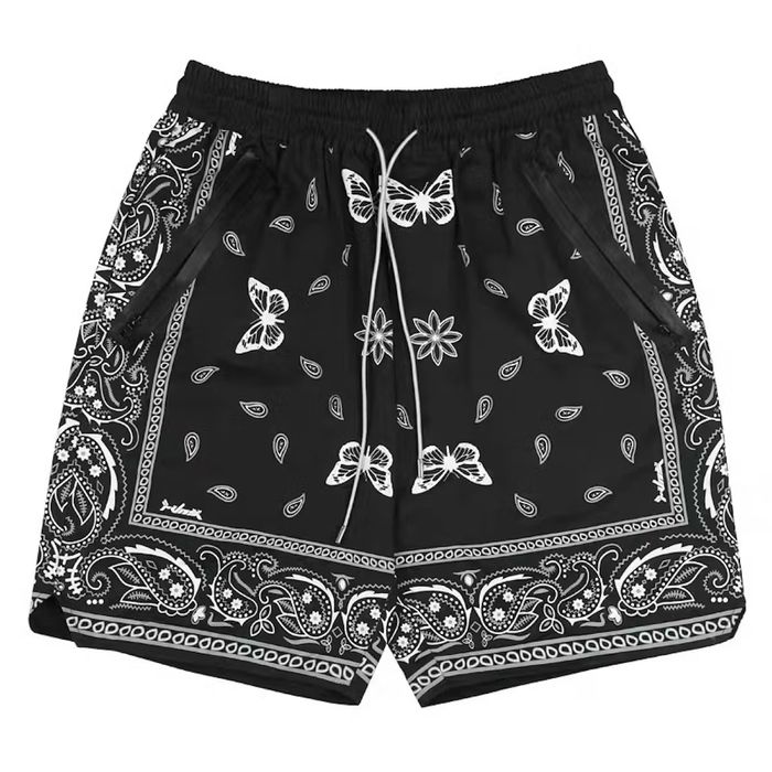 Custom 20SS Indigo Union Japan Black Bandana Butterfly Shorts