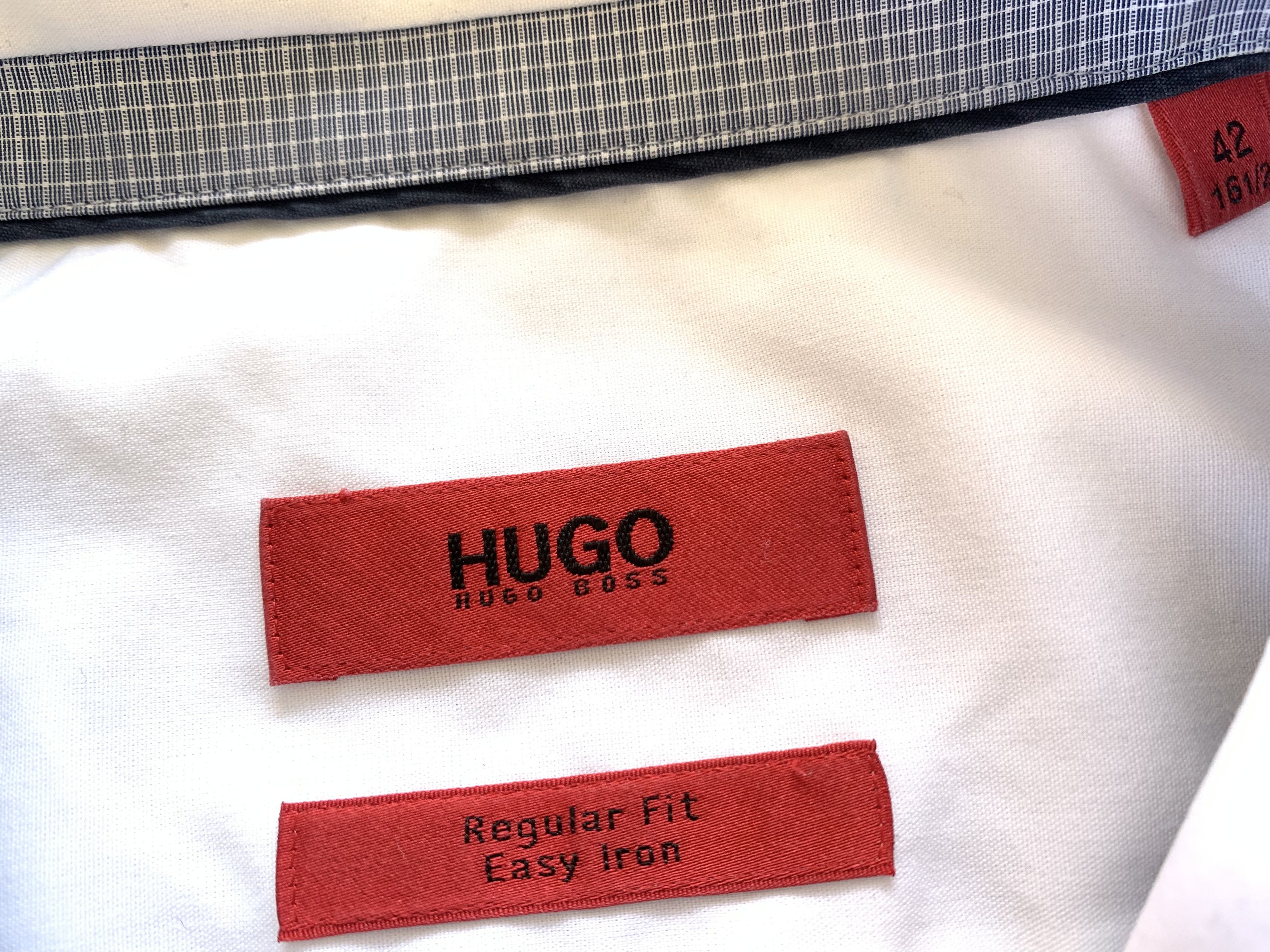 Hugo Boss Hugo Boss Regular Fit White Cotton Long Sleeve Shirt Size US S / EU 44-46 / 1 - 5 Thumbnail
