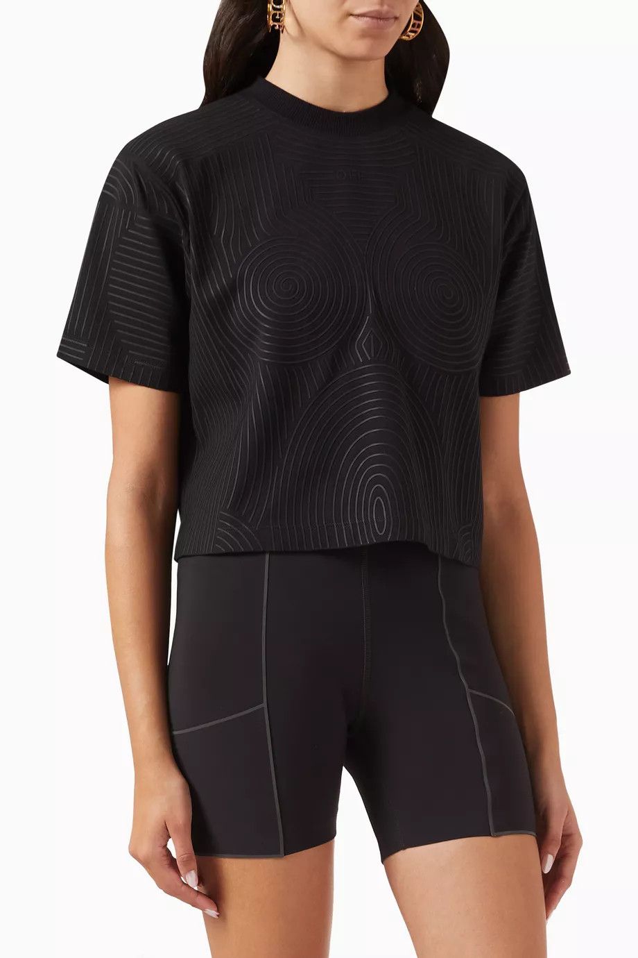 Off-White o1y1225 Crewneck T-Shirt in Black Size S / US 4 / IT 40 - 1 Thumbnail