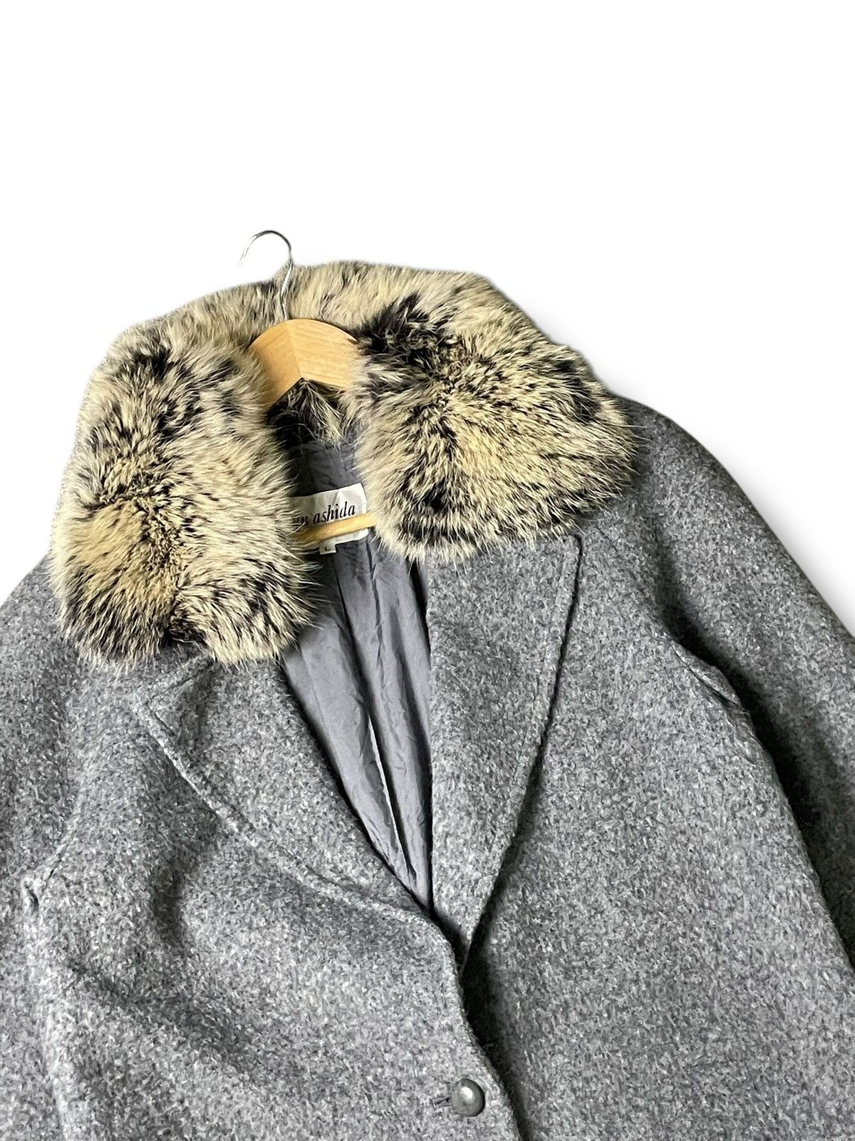 Japanese Brand × Vintage JUN ASHIDA Japanese Brand Fur Collar Coat (65) Size US L / EU 52-54 / 3 - 2 Thumbnail