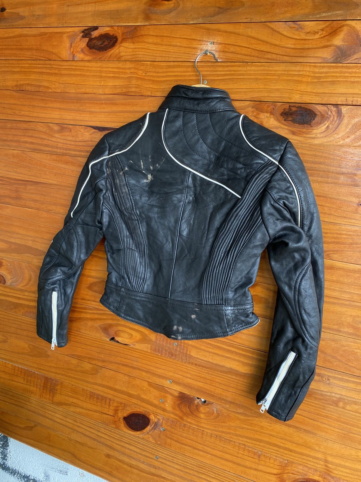 Leather Vintage ECHTES LEDER Cropped Motorcycle Leather Jacket Black Size XXS / US 00 / IT 34 - 9 Thumbnail