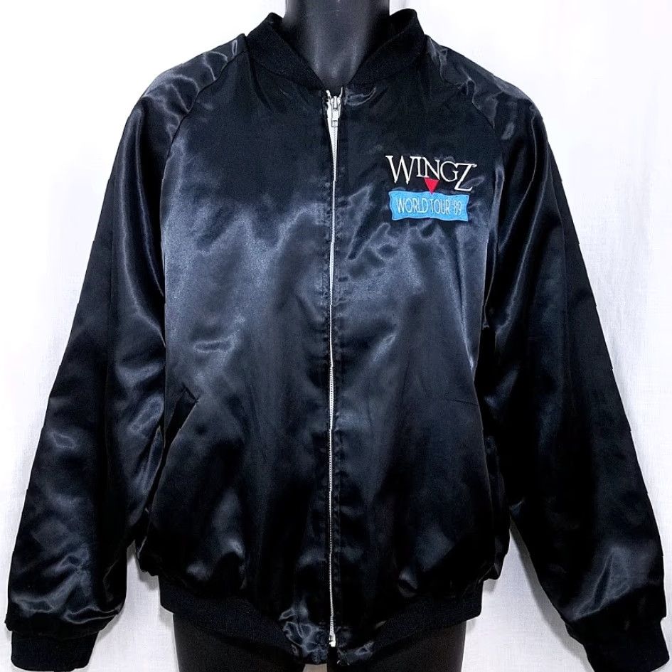 Vintage VINTAGE WingZ World Tour 89 Satin Bomber Jacket Mens XL Black 80s Informix USA Jacket Size US XL / EU 56 / 4 - 3 Thumbnail
