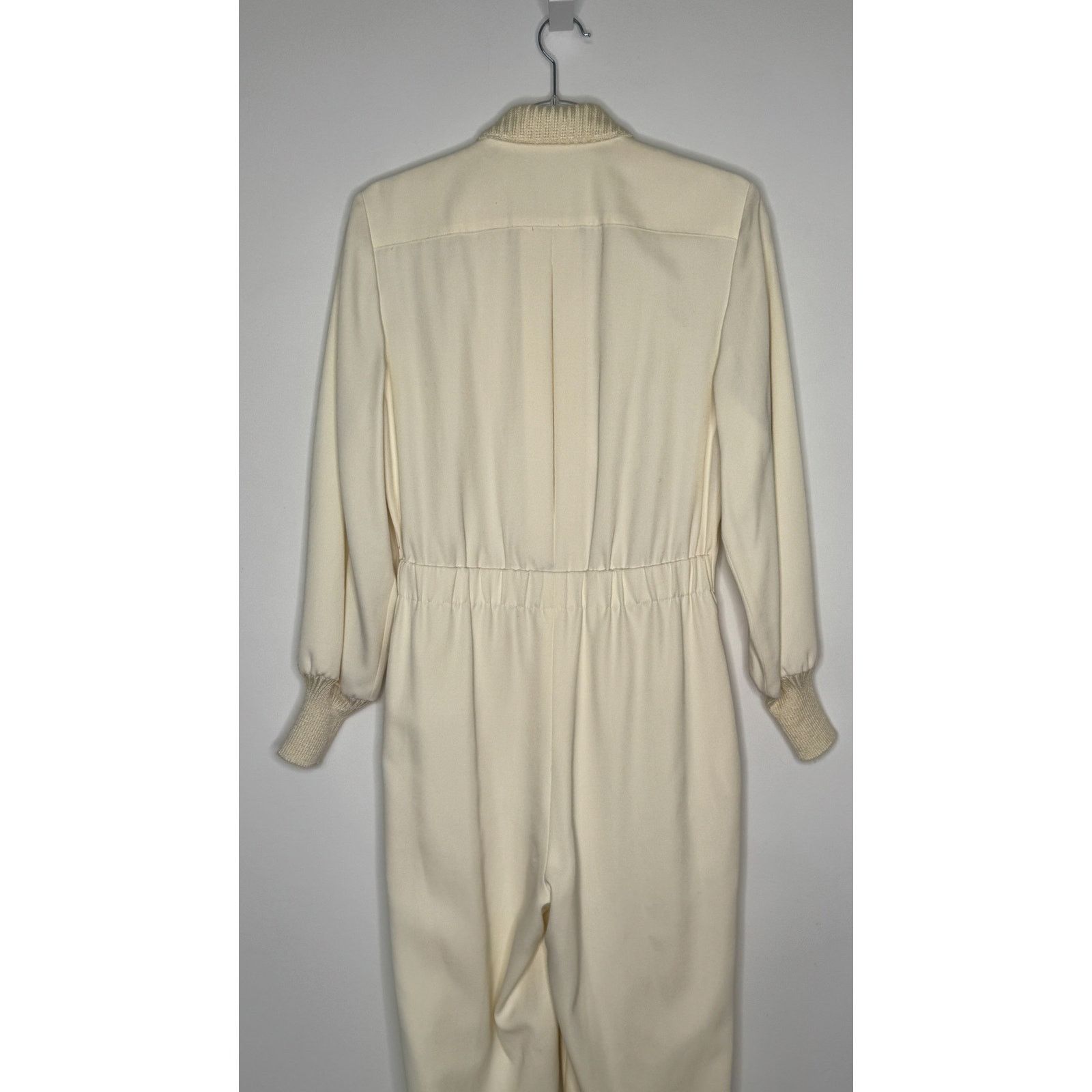 Vintage 1980s Ivory Crest Tuxedo Jumpsuit Gold Button Power Suit S Size 28" / US 6 / IT 42 - 8 Thumbnail
