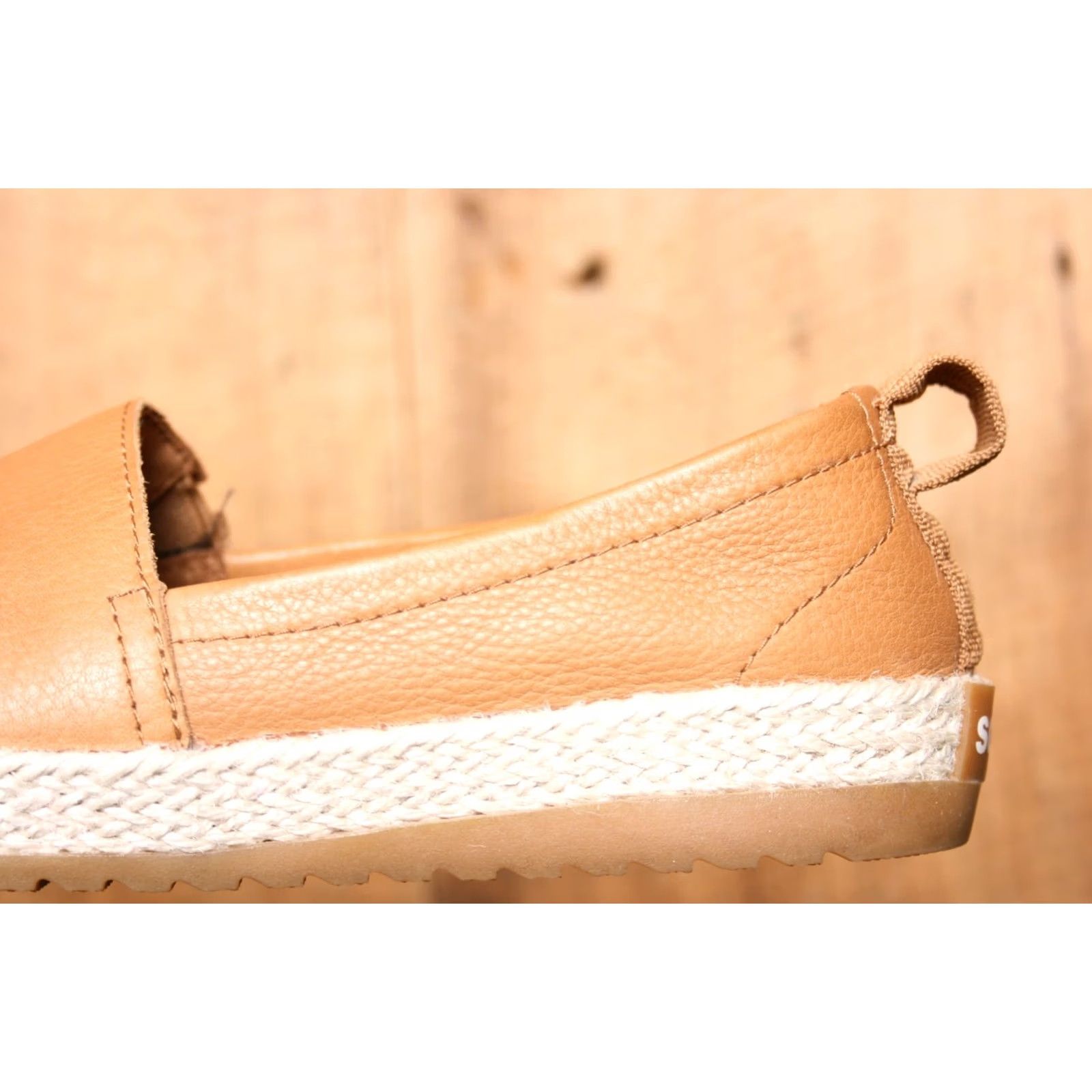 SOREL SOREL Ella Caramel Brown Leather Espadrille Loafers Sz. 6.5 Women Flat Slip On Jute Wrapped Upper Leather Style Loafer 37.5 Shp Brown Womens Size US 7 / IT 37 - 7 Thumbnail