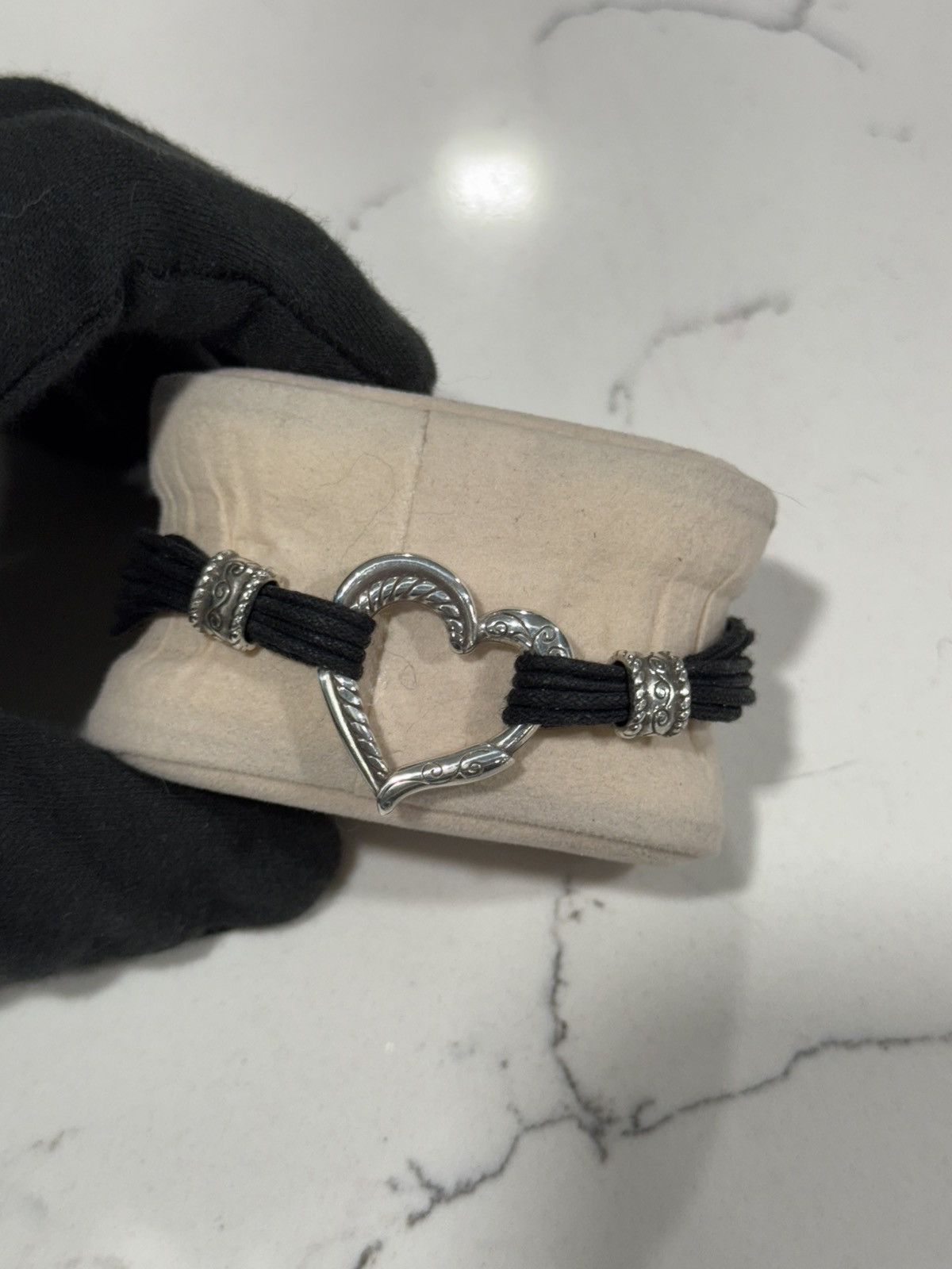 Brighton Brighton Heritage Heart Corded Bracelet Sterling Silver Size ONE SIZE - 4 Thumbnail