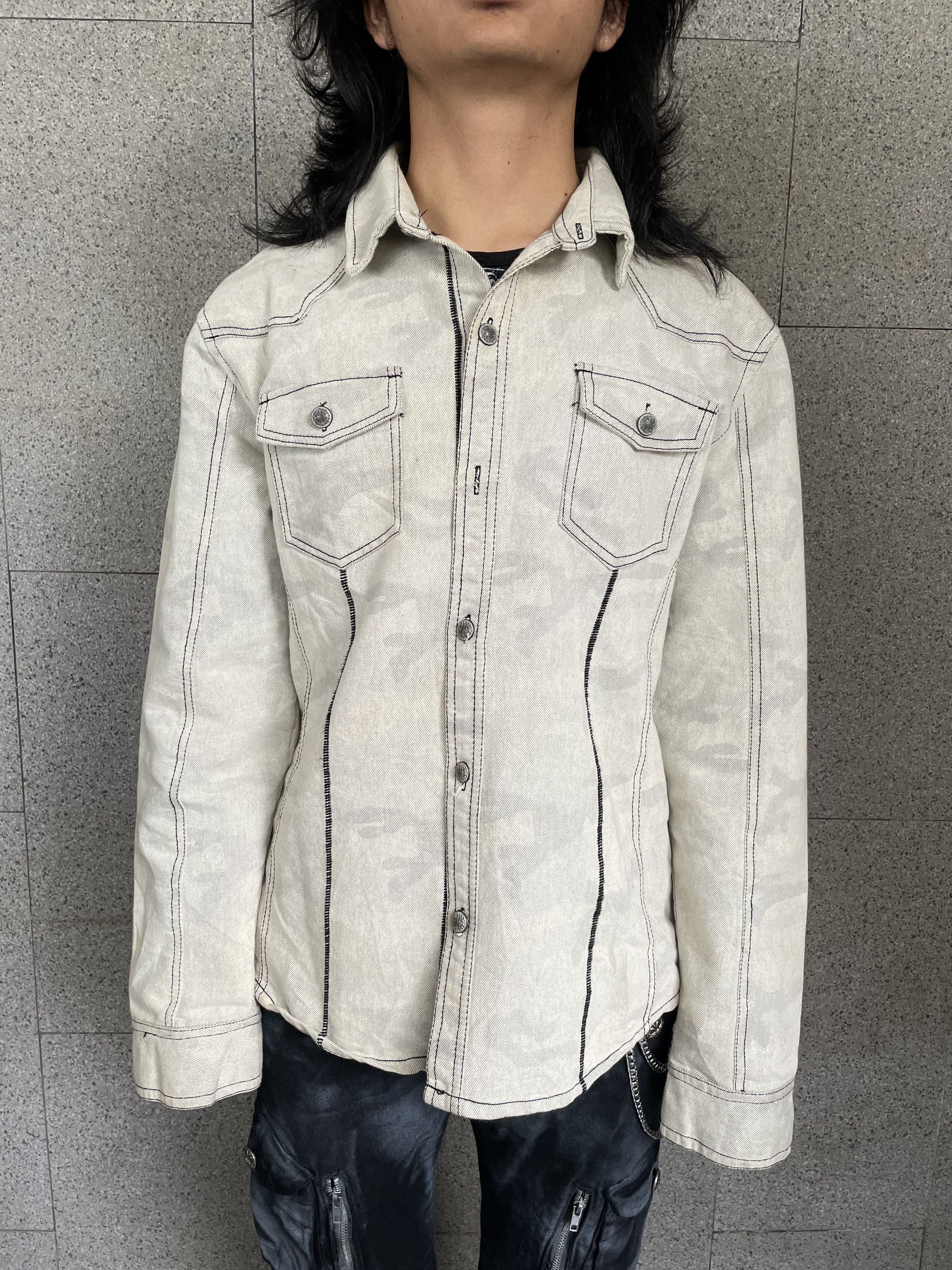 In The Attic In The Attic Gothic Camo Denim Western Heavy Shirt Size US L / EU 52-54 / 3 - 8 Thumbnail