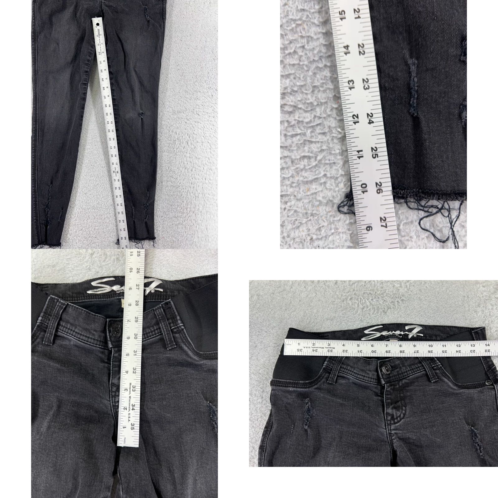 Vintage Seven7 Jeans Women 6 Black Denim Maternity Skinny Tapered Distressed 26x26 Jeans Women 6 Black Denim Maternity Skinny Tapered Distressed 26x26 Size 28" / US 6 / IT 42 - 8 Thumbnail