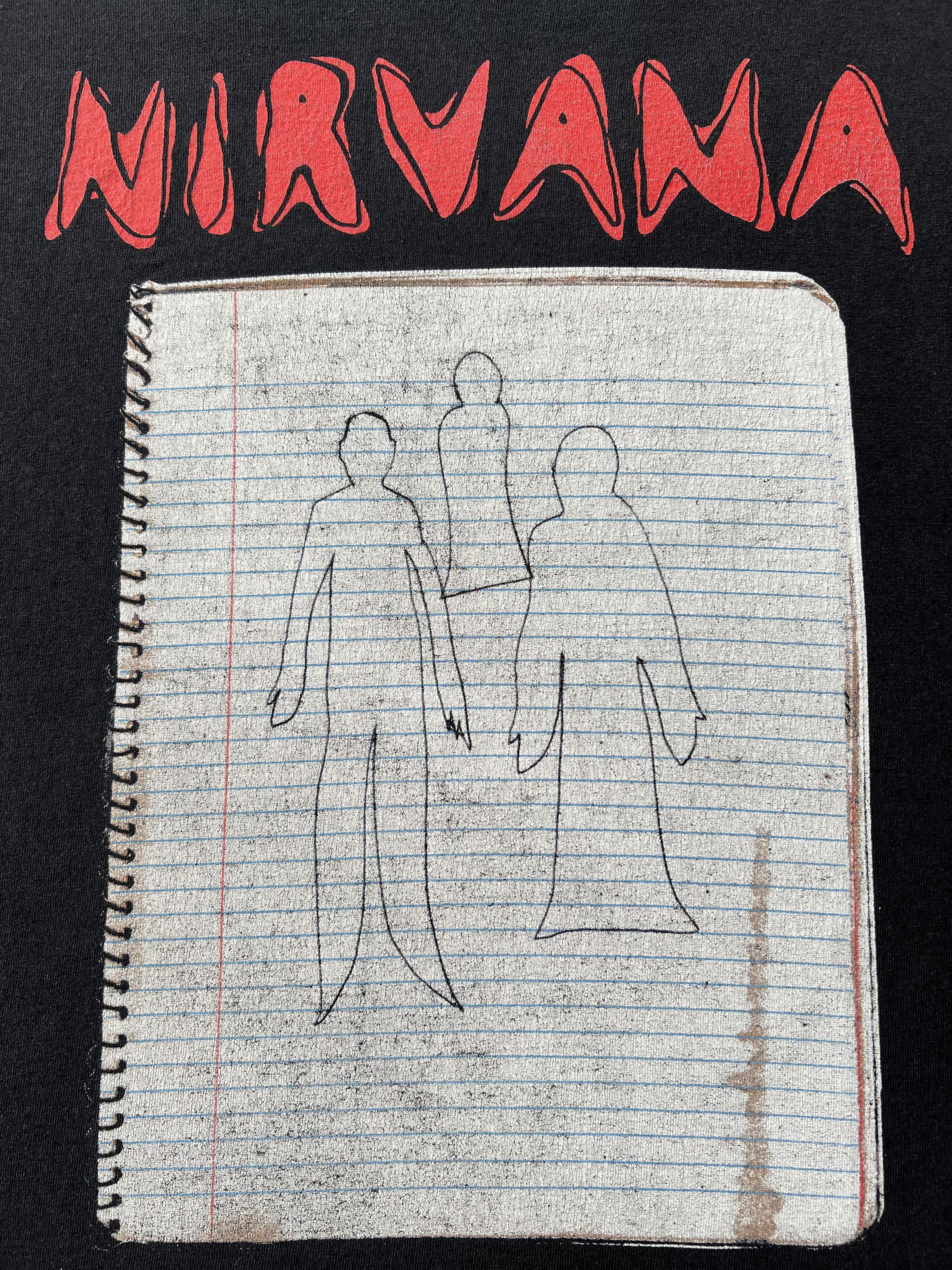 Band Tees Vintage 2003 Nirvana Ghost Notebook Kurt Cobain T-shirt Size US L / EU 52-54 / 3 - 6 Thumbnail