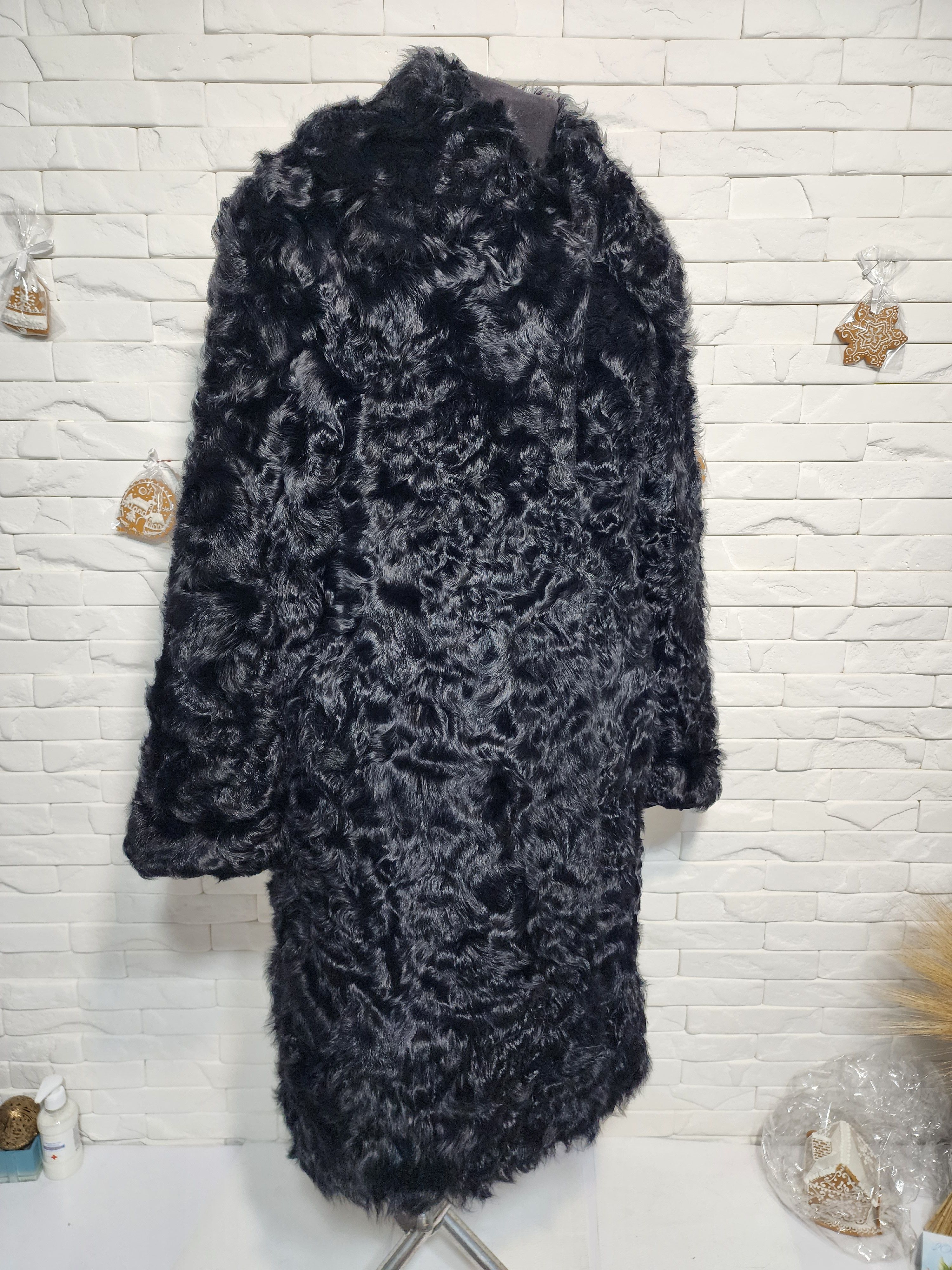 Furla Black Goat Fur Coat: Women's Warm Outerwear Size XL / US 12-14 / IT 48-50 - 3 Thumbnail