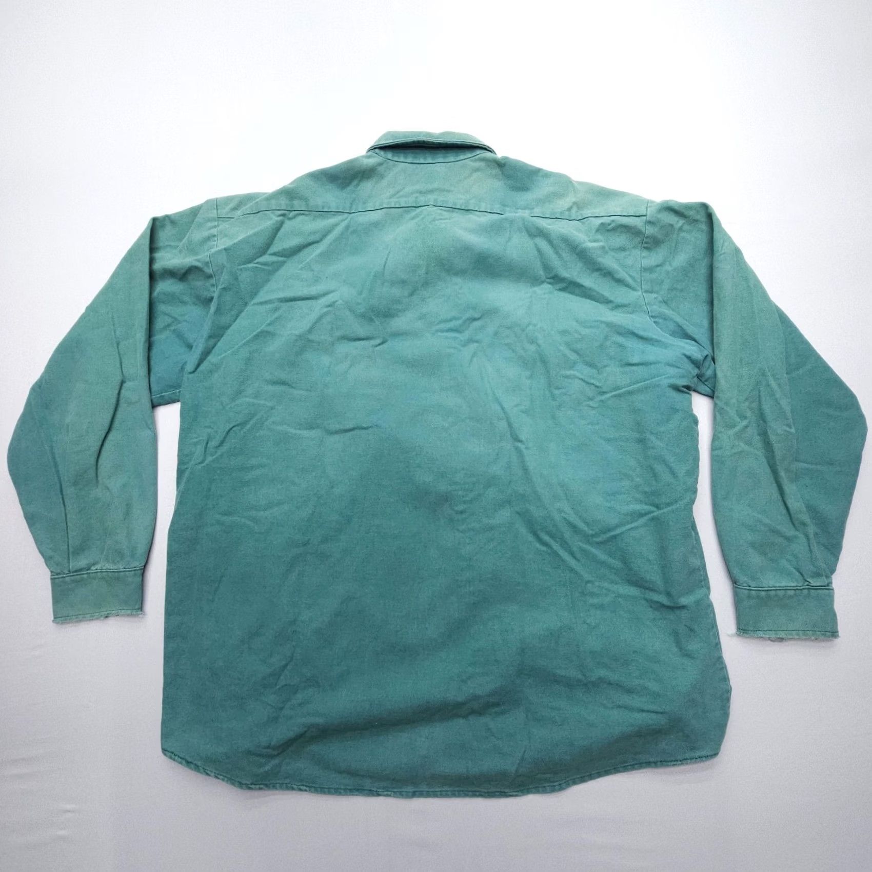 CLOT VINTAGE Codet Heavy Cotton Chamois Cloth Shirt Mens 3XL Green Work Field Bush Size US XXL / EU 58 / 5 - 2 Thumbnail