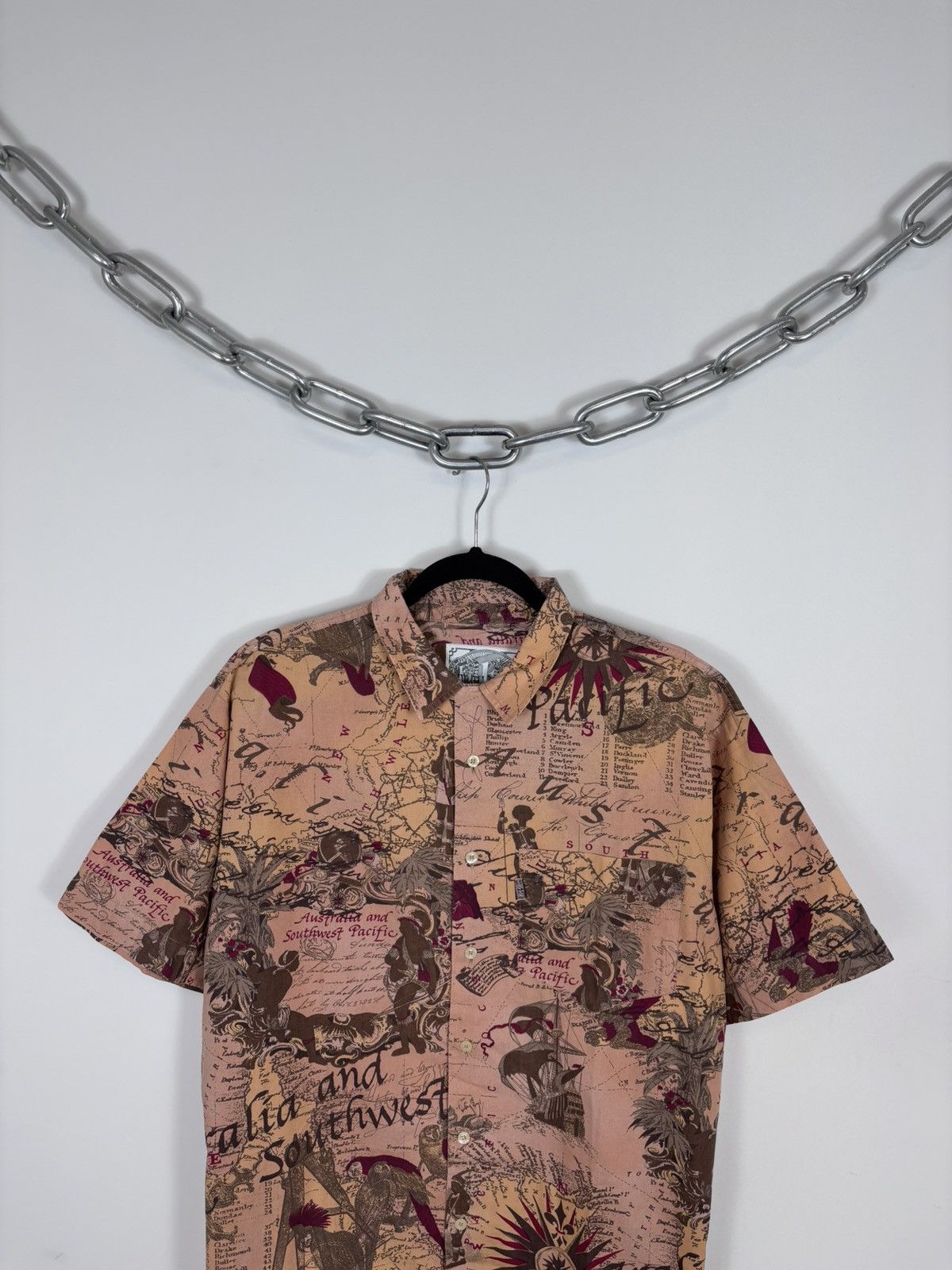 Gianfranco Ferre Vintage Gianfranco Ferre Men’s Map AOP Short Sleeve Shirt Size US XL / EU 56 / 4 - 2 Thumbnail