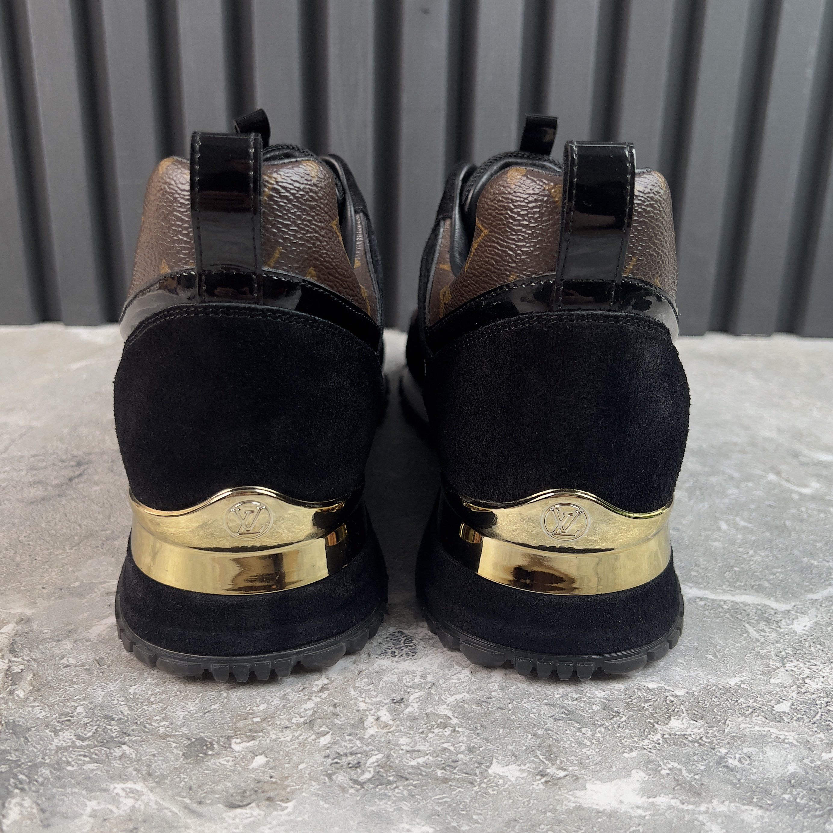 Louis Vuitton Run Away Logo Sneakers Monogram Canvas Black Mesh Suede Size US 7 / EU 40 - 7 Thumbnail