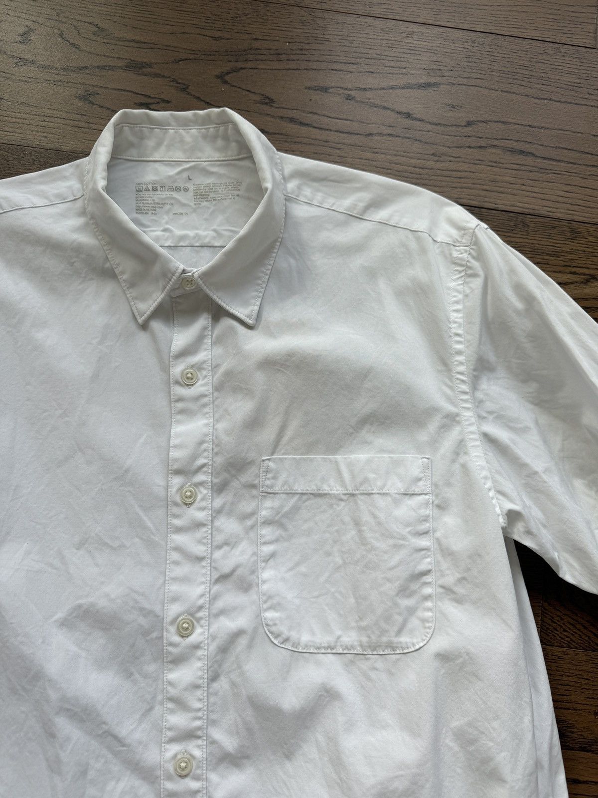 Muji MUJI Japan Organic Cotton Men Minimal Artist White Shirt Size US L / EU 52-54 / 3 - 6 Thumbnail