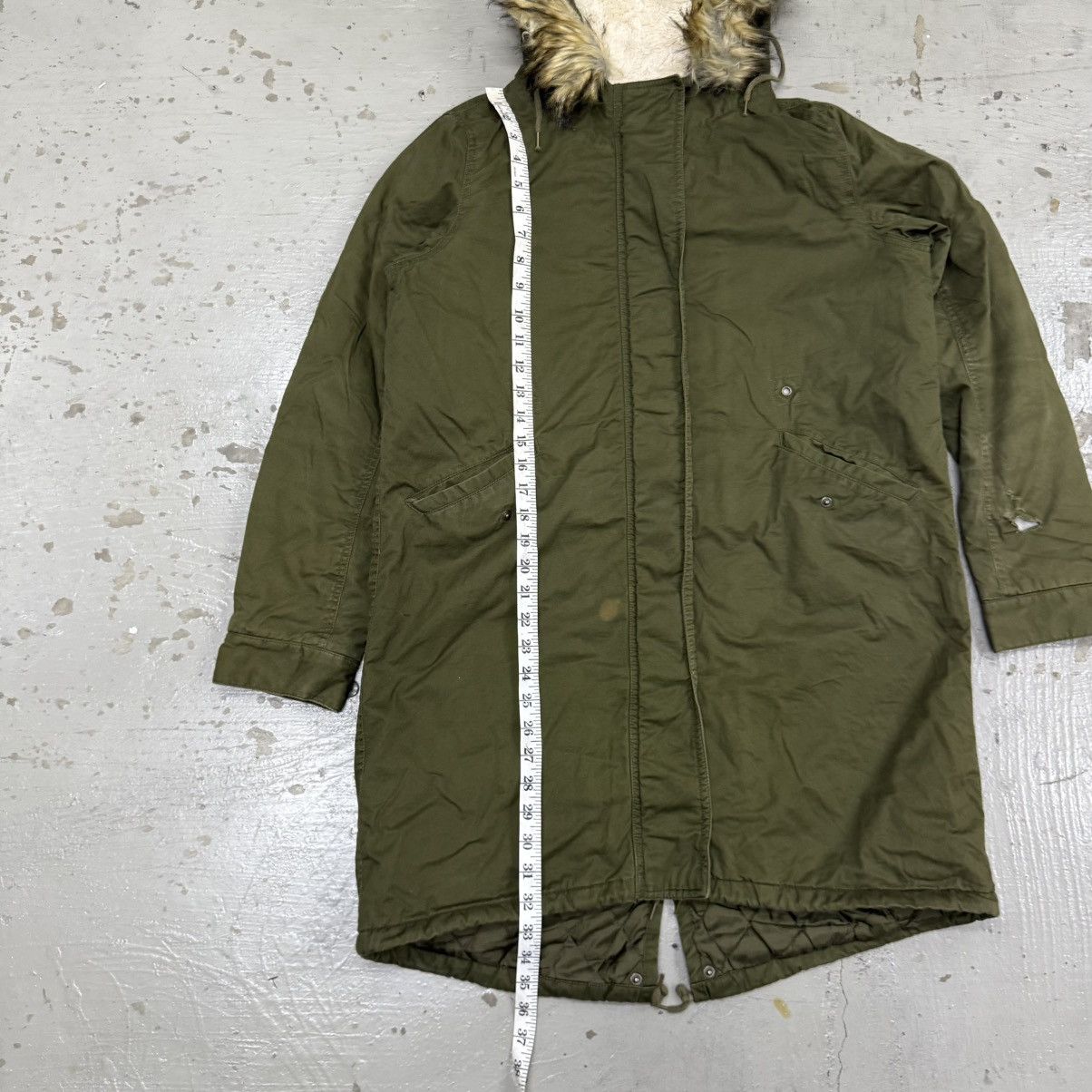 Beauty Beast 1950s US Army M-51 Retro Parka Fur Hooded Fishtail Jacket Size US L / EU 52-54 / 3 - 7 Thumbnail