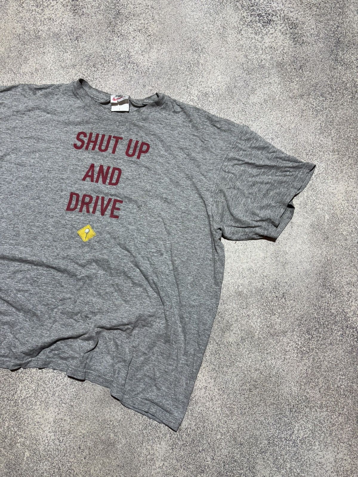 Nike × Vintage Vintage NIKE Big Logo Shut Up And Drive T-Shirt Gray Retro Size US M / EU 48-50 / 2 - 3 Thumbnail