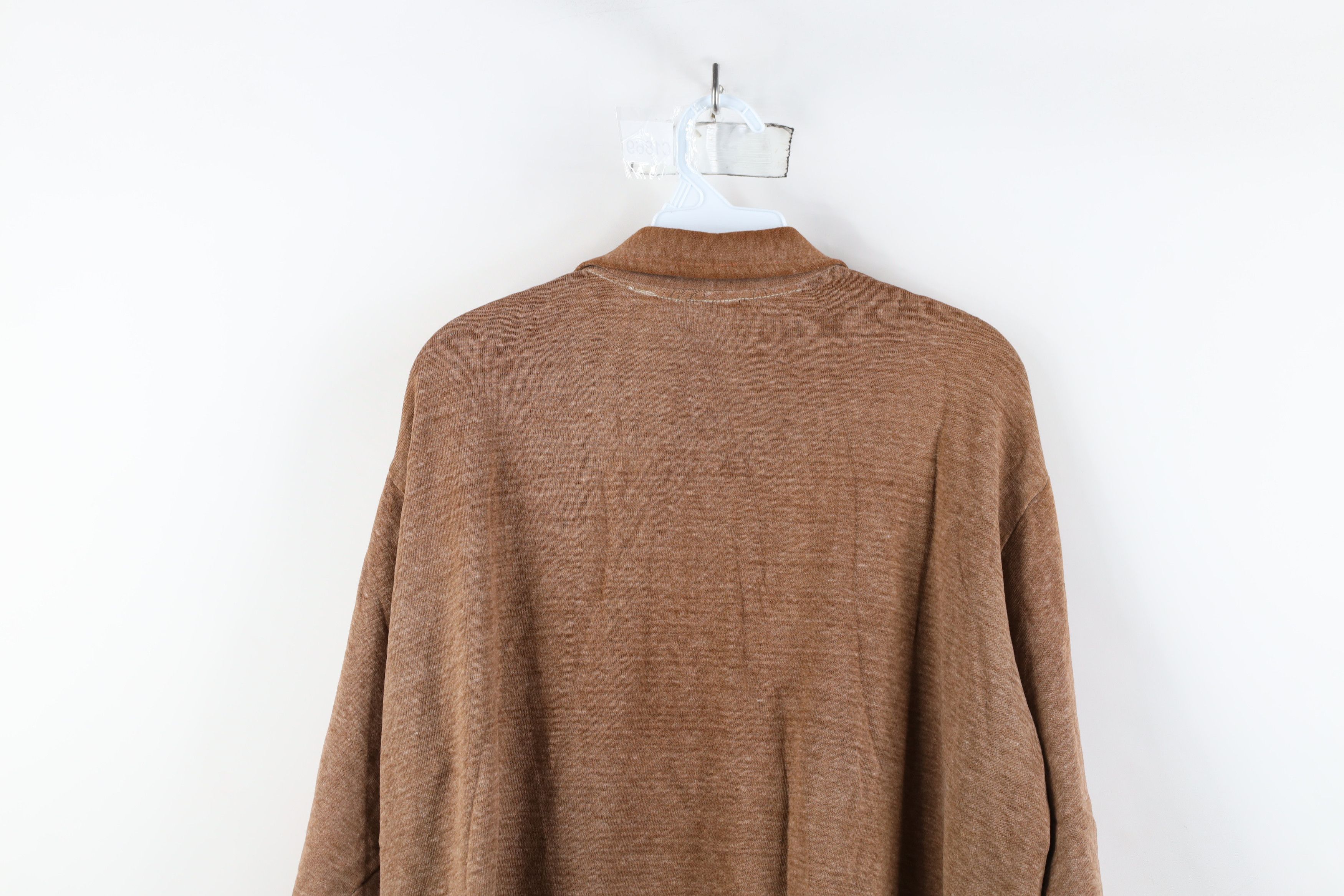 Vintage Vintage 50s Fit Blank Half Zip Collared Sweatshirt Brown Size US L / EU 52-54 / 3 - 13 Thumbnail