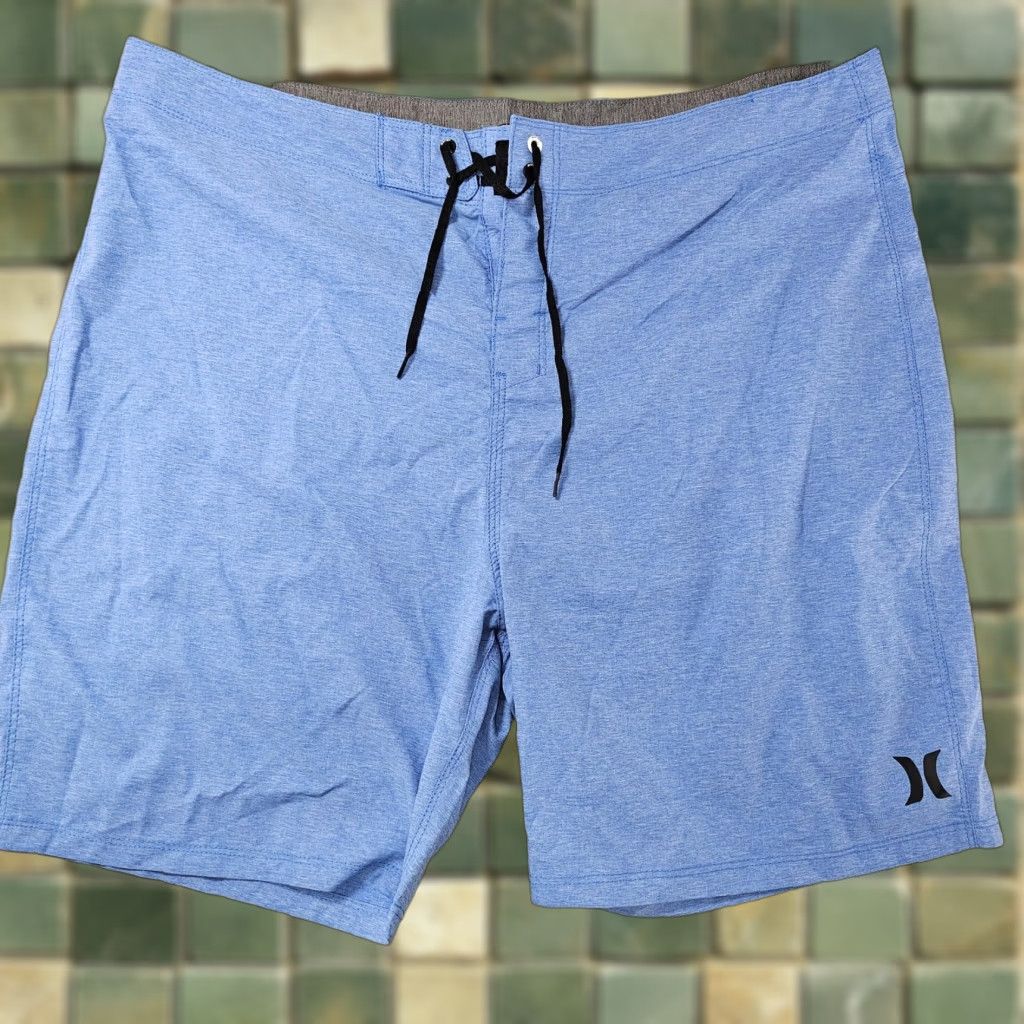 Hurley Hurley Board Shorts Mens 40 Blue Heather Surf Swim Trunks Back Pocket Drawstring Size US 40 / EU 56 - 1 Thumbnail