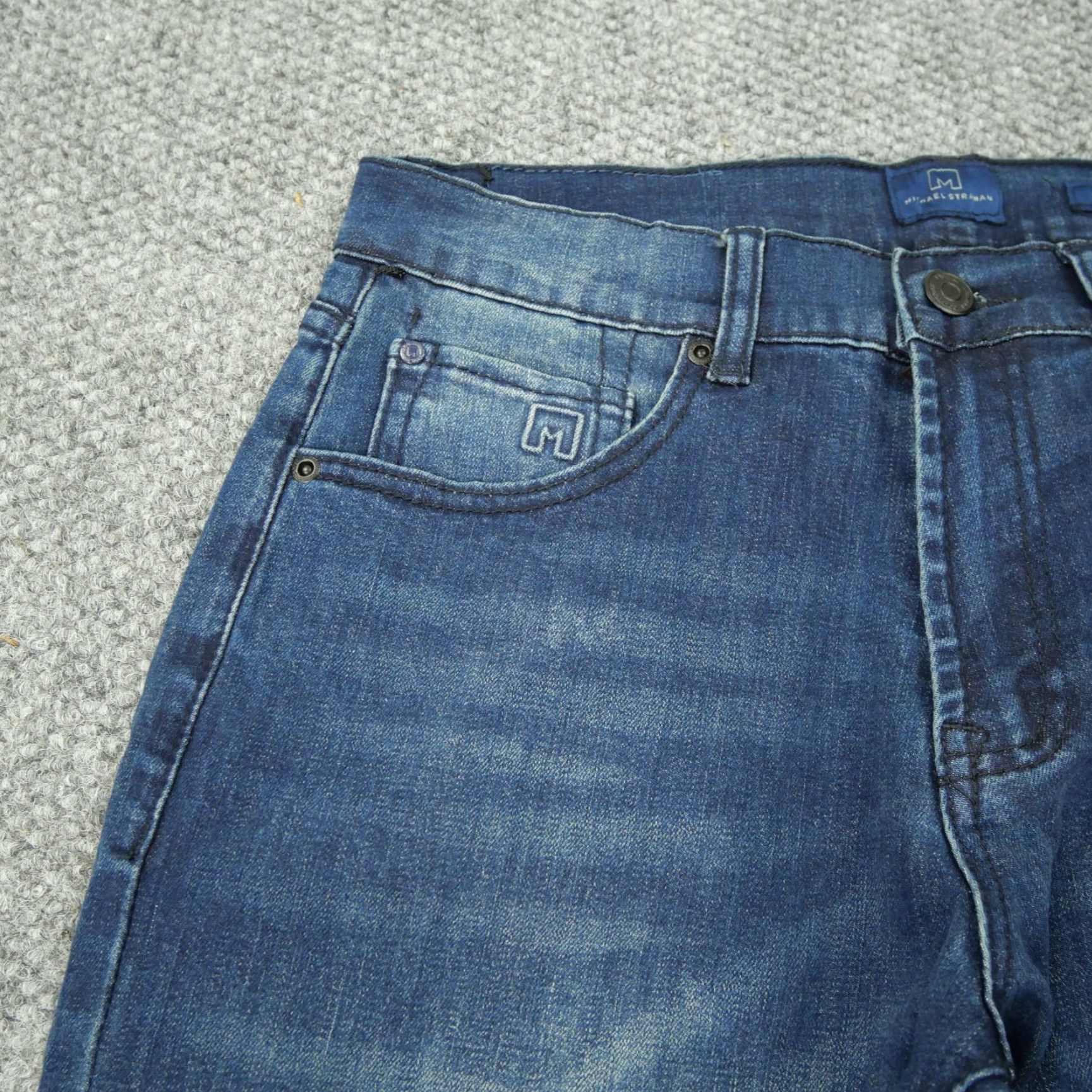 Vintage M Collection by Michael Strahan Jeans Adult 30x32 Blue Slim Stretch Denim Mens Size US 30 / EU 46 - 4 Thumbnail