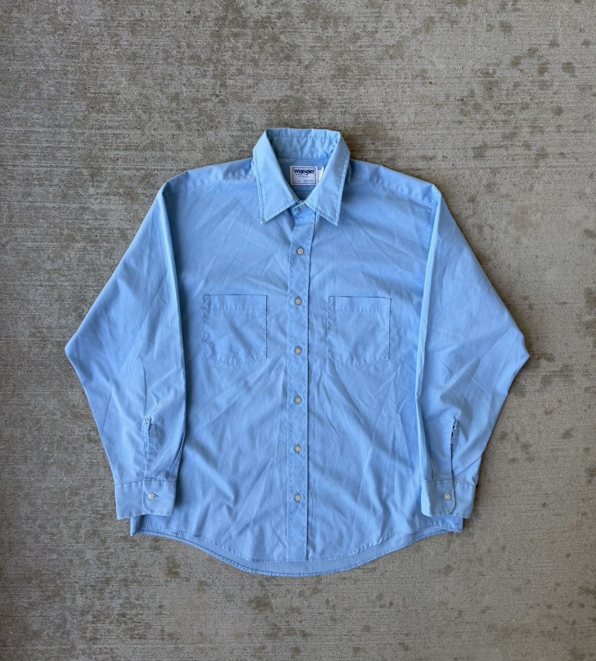 Wrangler 1980s Wrangler Exec Made in USA Button Up Shirt Baby Blue Size US XL / EU 56 / 4 - 2 Thumbnail